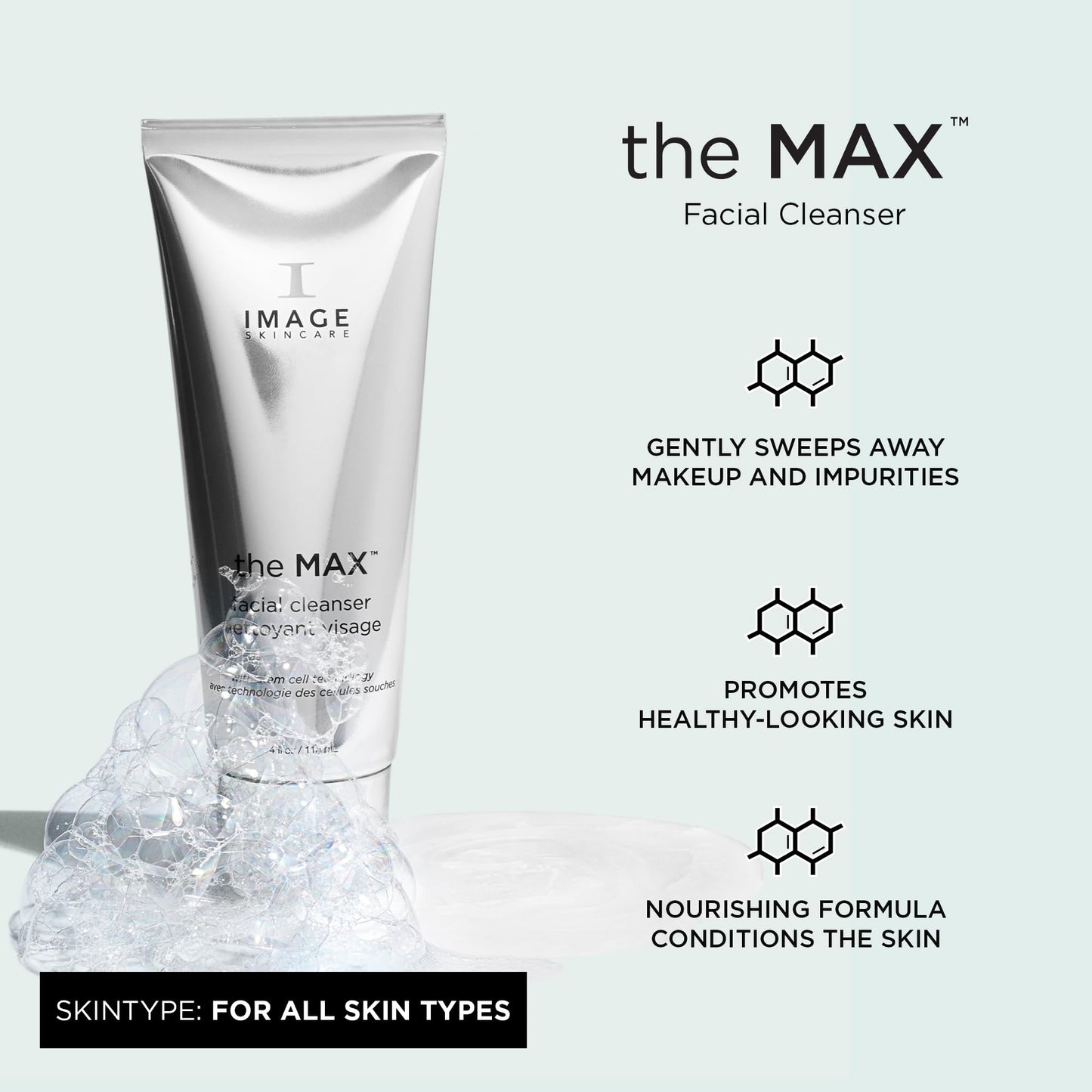 Lavender IMAGE Skincare, the MAX Facial Cleanser, Silky Face Wash with Peptides for Youthful Looking Skin, 4 fl oz