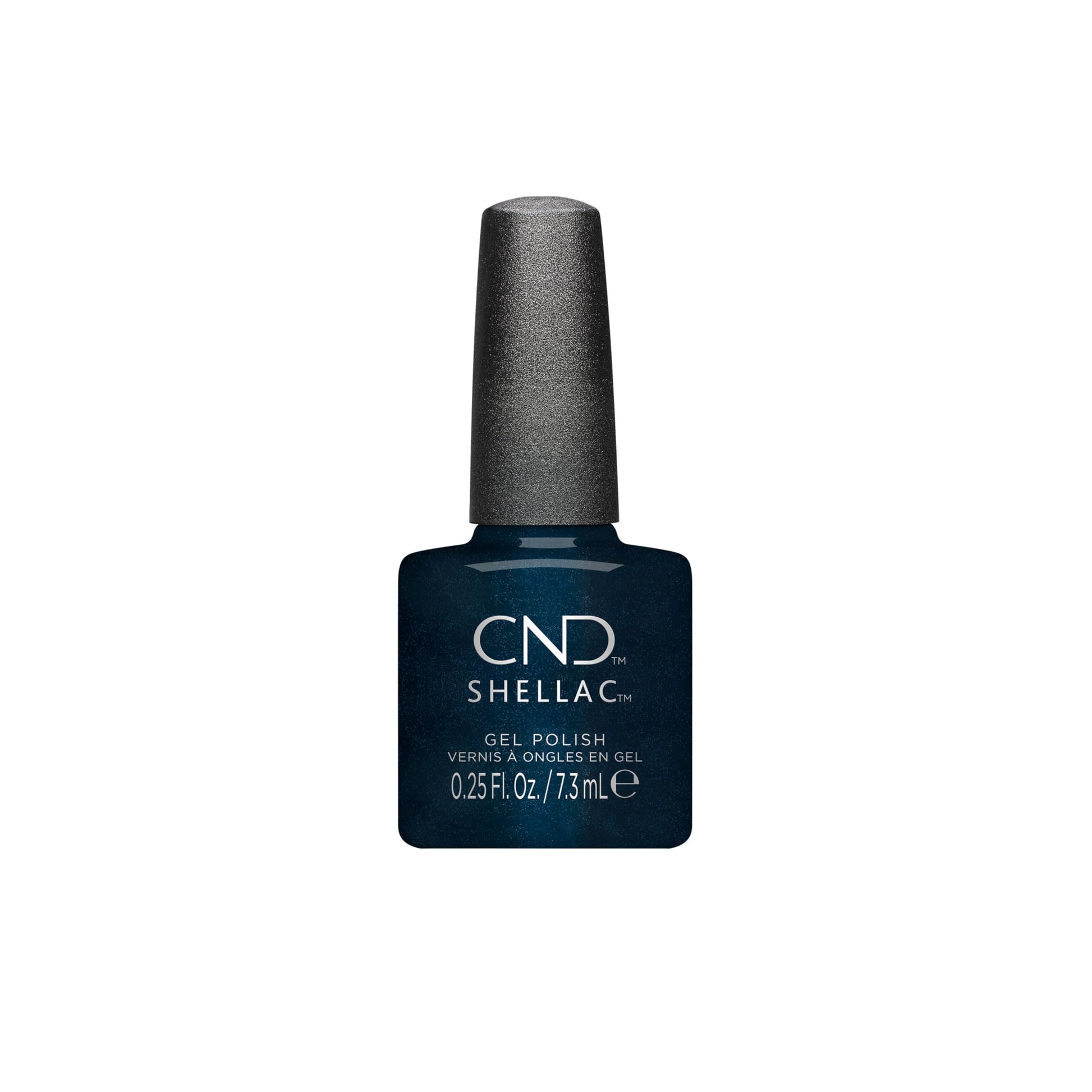 White Smoke CND Shellac Gel Nail Polish, Long-lasting Nail Paint Color with Curve-hugging Brush, 131 Midnight swim, 0.25 fl oz