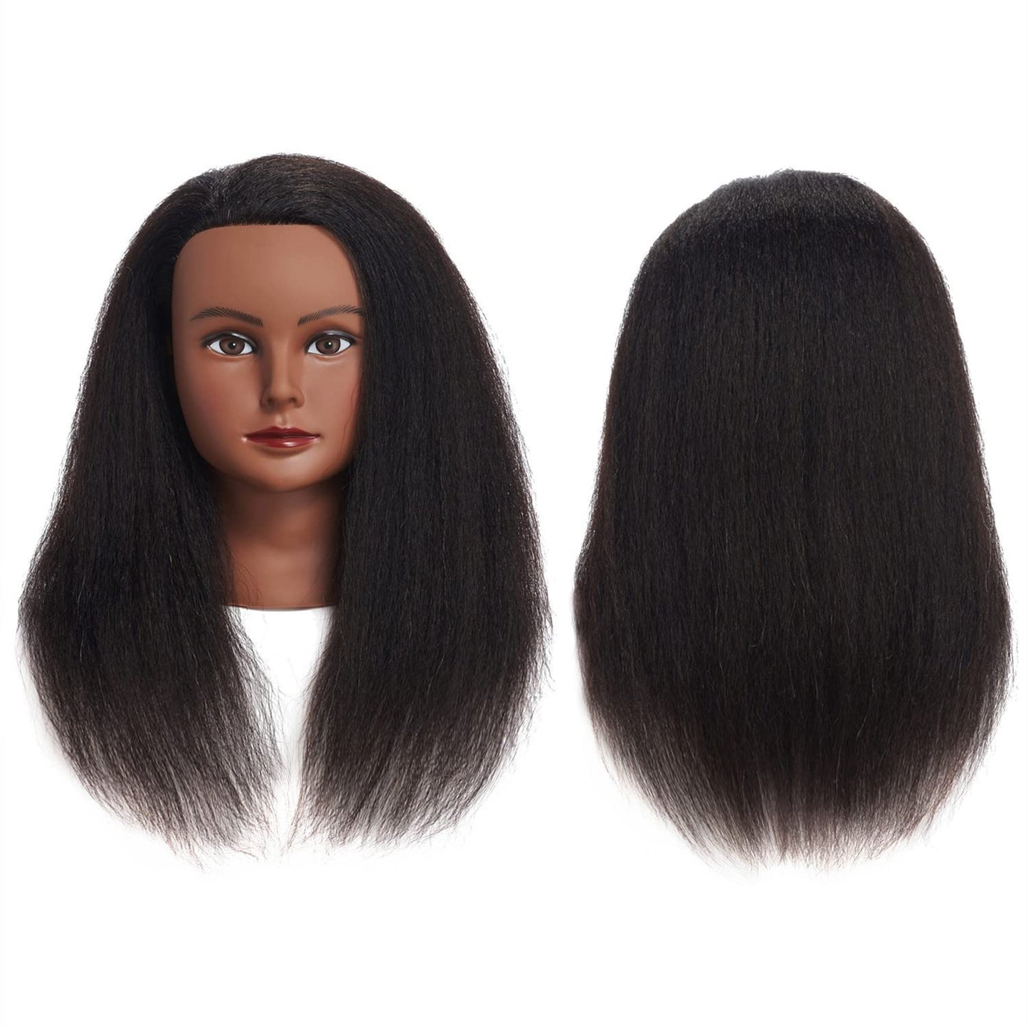 White Smoke Traininghead 100% Real Hair Mannequin Head Training Head Cosmetology Doll Head Manikin Practice Head Hairdresser With Free Clamp Holder Female