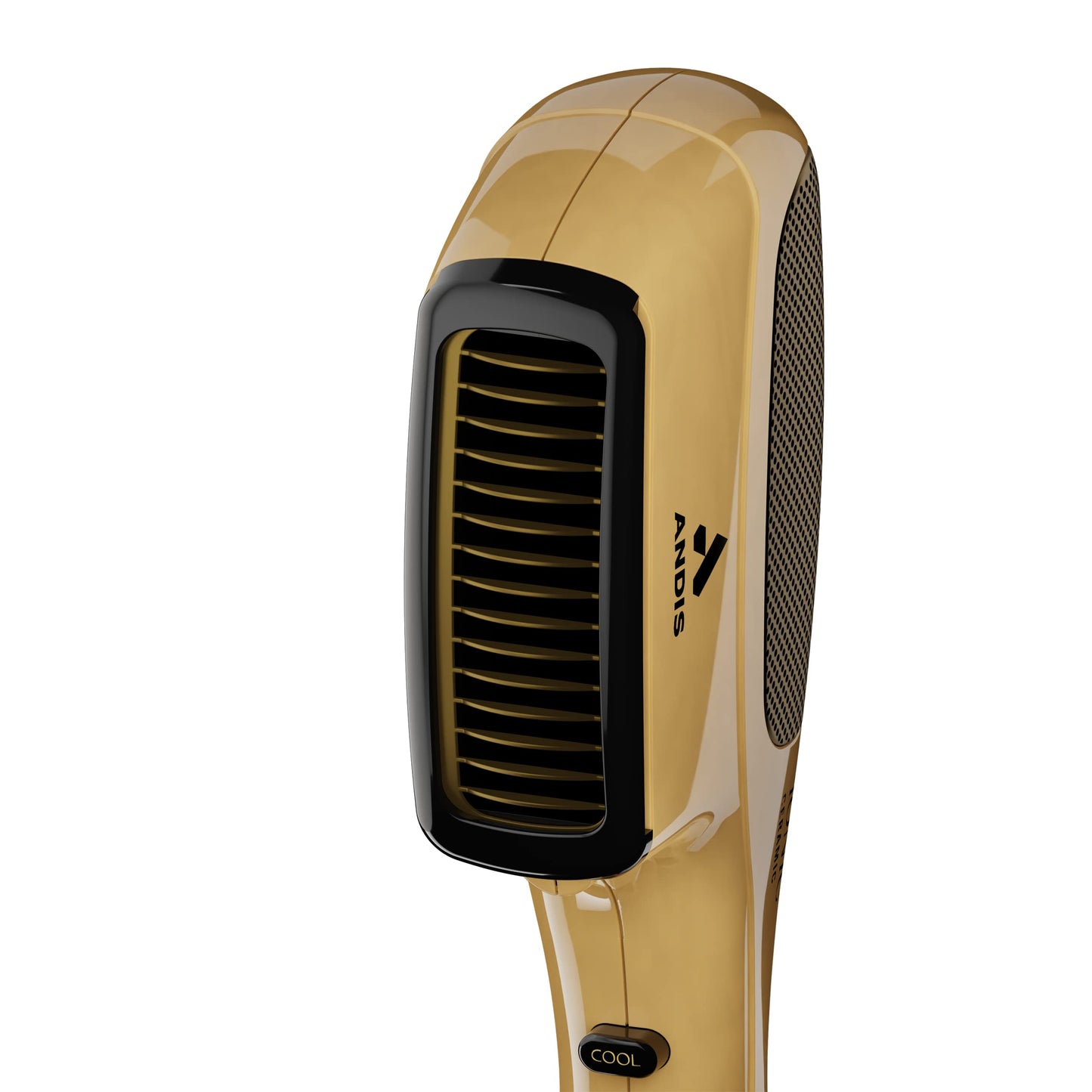White Smoke Andis 82125 1875-Watt Tourmaline Ceramic Ionic Styling Hair Dryer, Styling Hair Dryer with Ionic Frizz-Free Technology, No Heat Damage, Lightweight Hairdryer for Normal & Curly Hair - Gold