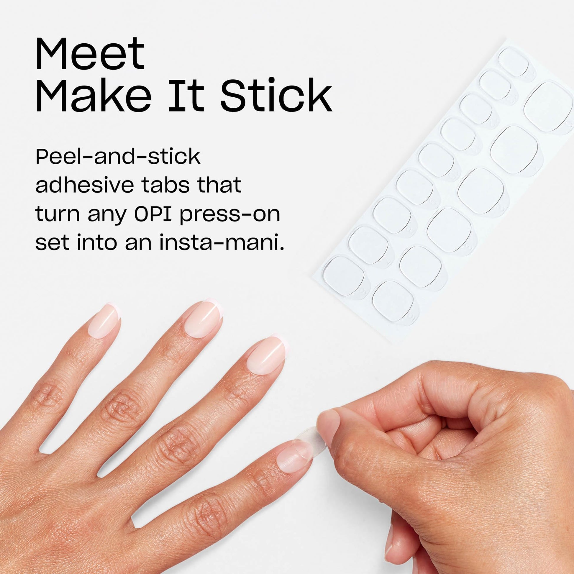 White Smoke OPI Make It Stick Nail Adhesive Press-On Tabs