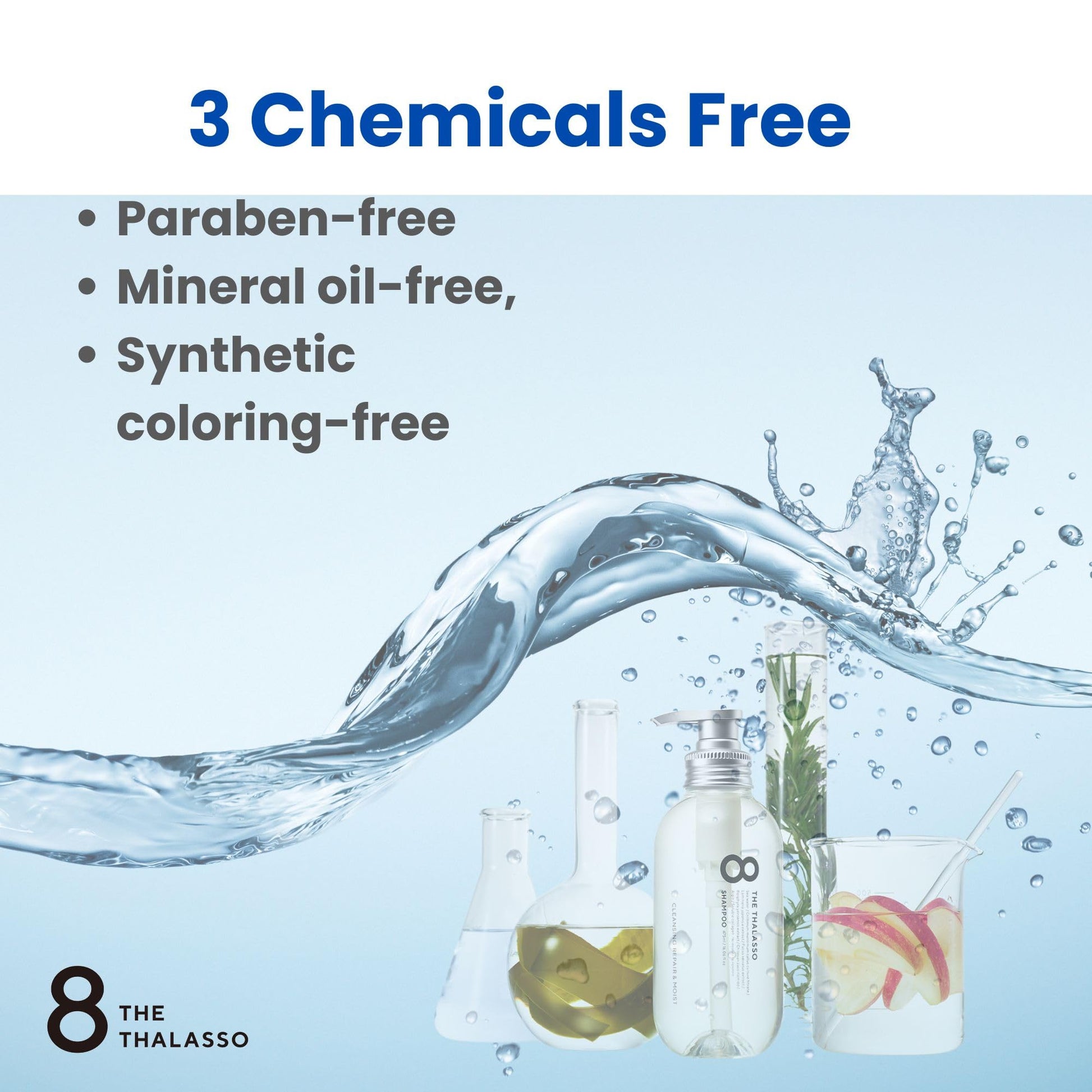 Lavender 8 THE THALASSO Hair Mask for Normal to Oily Hair Women & Men, Deep Conditioner with Stem Cells & Deep Sea Water, Intensive Hair Cream from Japan, Sulfate & Paraben Free, SMOOTH, 7.05 Fl Oz
