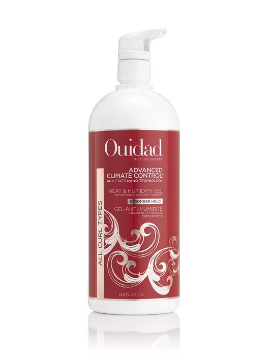 White Smoke Ouidad Advanced Climate Control Heat & Humidity Stronger Hold Gel Travel Size - 33.8 fl oz, Anti-Frizz Nano Technology, Styling Gel, Prevents Flyaways & Frizz, Crunch-free Hold, For All Curl Types