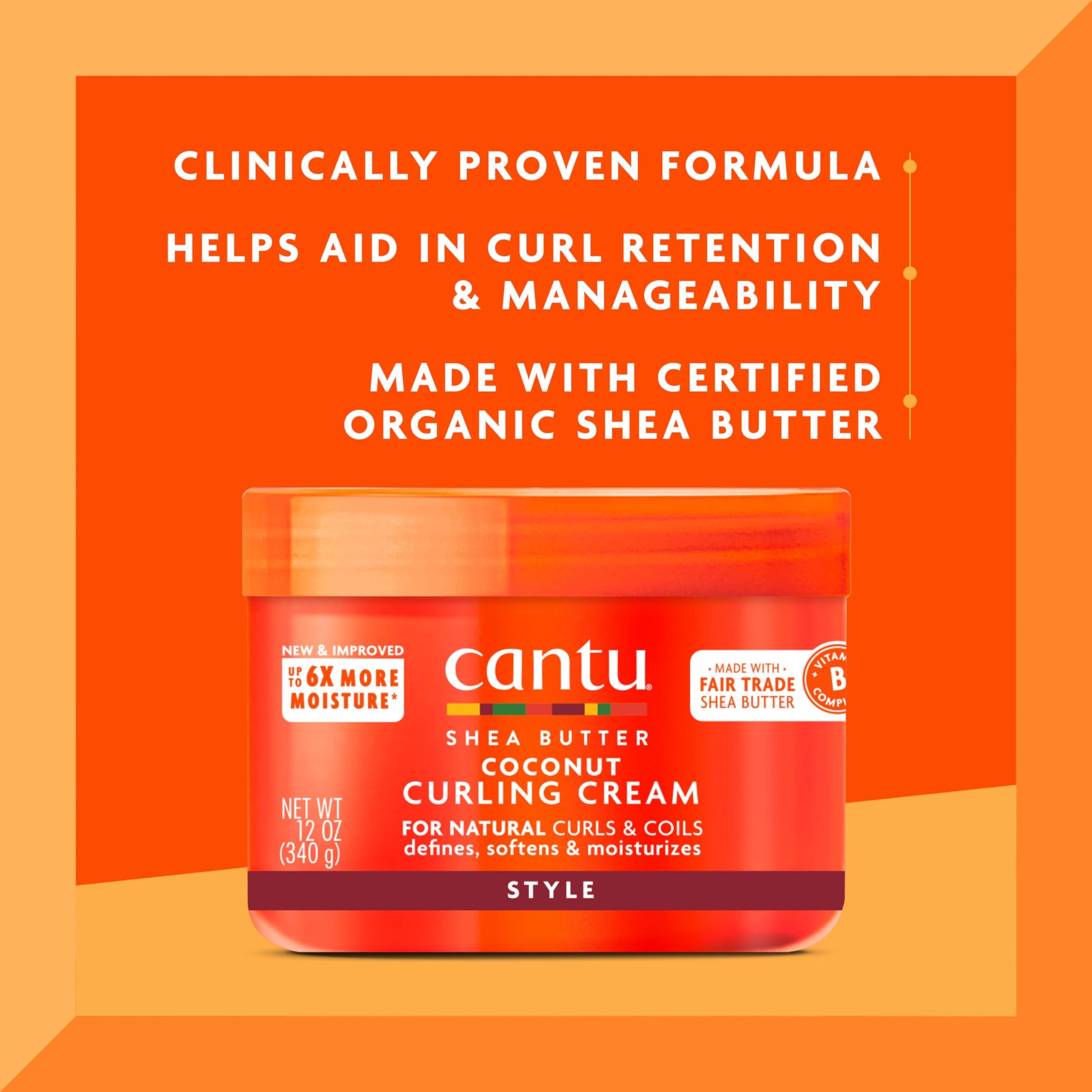 Orange Red U/S/H/ Cantu S/B Coco Cur Size 12z U/S/H/ Cantu Shea Butter Coconut Curling Cream 12 Oz