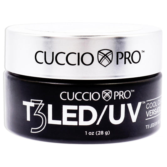 White Smoke Cuccio Pro T3 LED/UV Cool Cure Versatility Gel - Self-Levelling - Incredibly Flexible - Strong Adhesion - High Shine Finish - Fast Application - Quick Cure - Smurf Glitter - 1 Oz Nail Gel