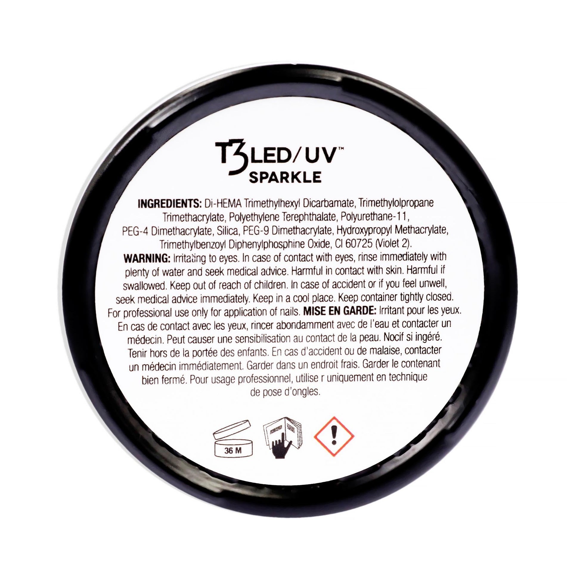 White Smoke Cuccio Pro T3 LED/UV Cool Cure Versatility Gel - Self-Levelling - Incredibly Flexible - Strong Adhesion - High Shine Finish - Fast Application - Quick Cure - Smurf Glitter - 1 Oz Nail Gel