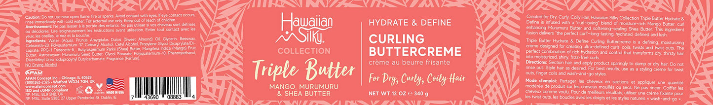 Light Coral Hawaiian Silky Mango Murumuru & Shea Butter Curling Creme, 12 fl oz for Frizz-Free Curls with Hydration & Define