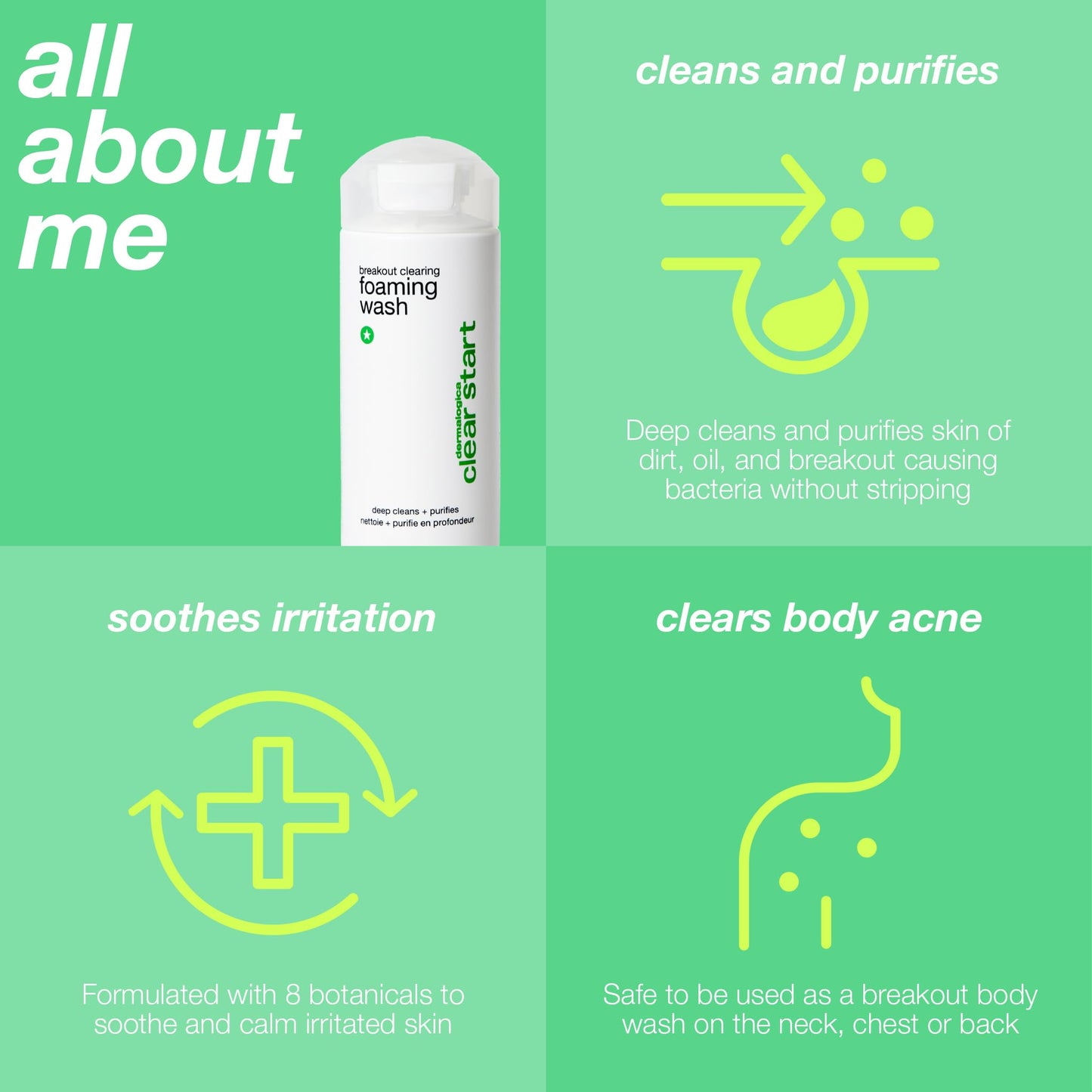 Medium Aquamarine Dermalogica Clear Start Breakout Clearing Foaming Wash - Acne Face Wash with Salicylic Acid & Tea Tree Oil - 10 fl oz