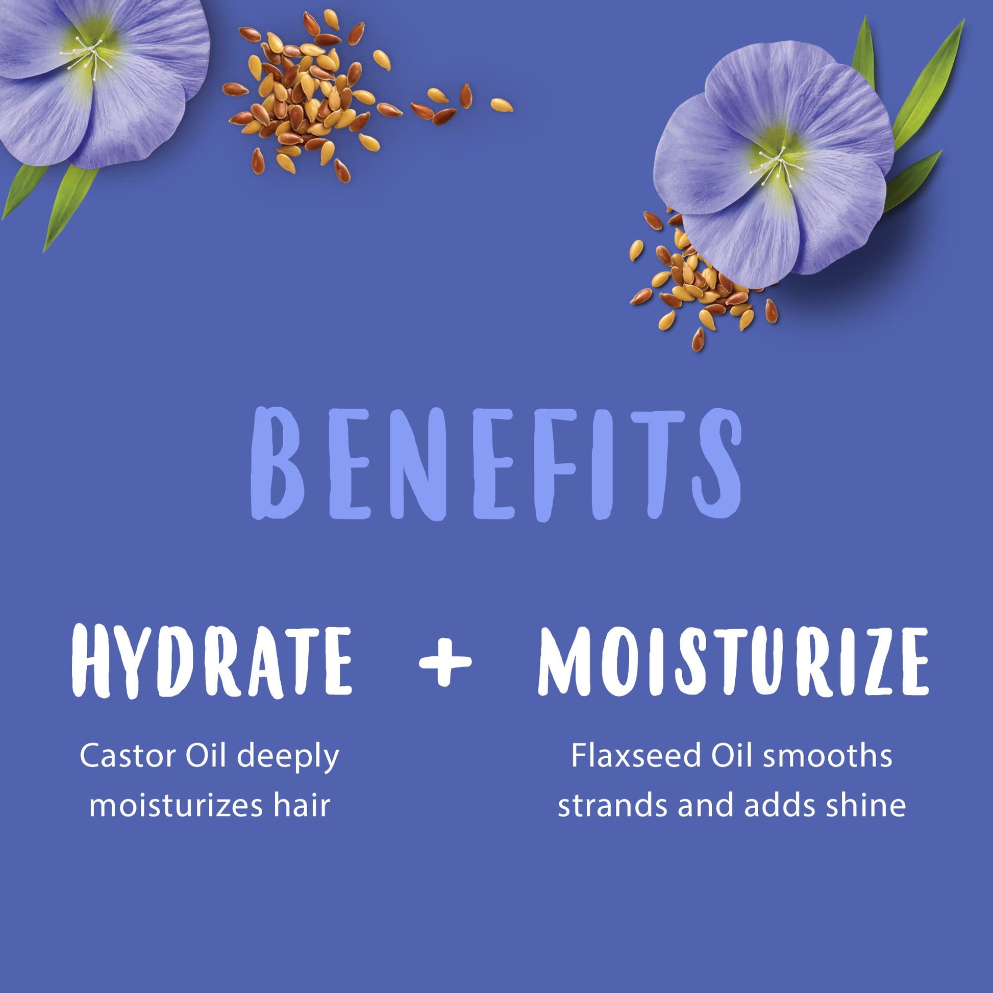 Steel Blue Cantu Flaxseed Hair Oil with Flaxseed, Olive, Almond, Castor, and Avocado Oils 3.4 oz