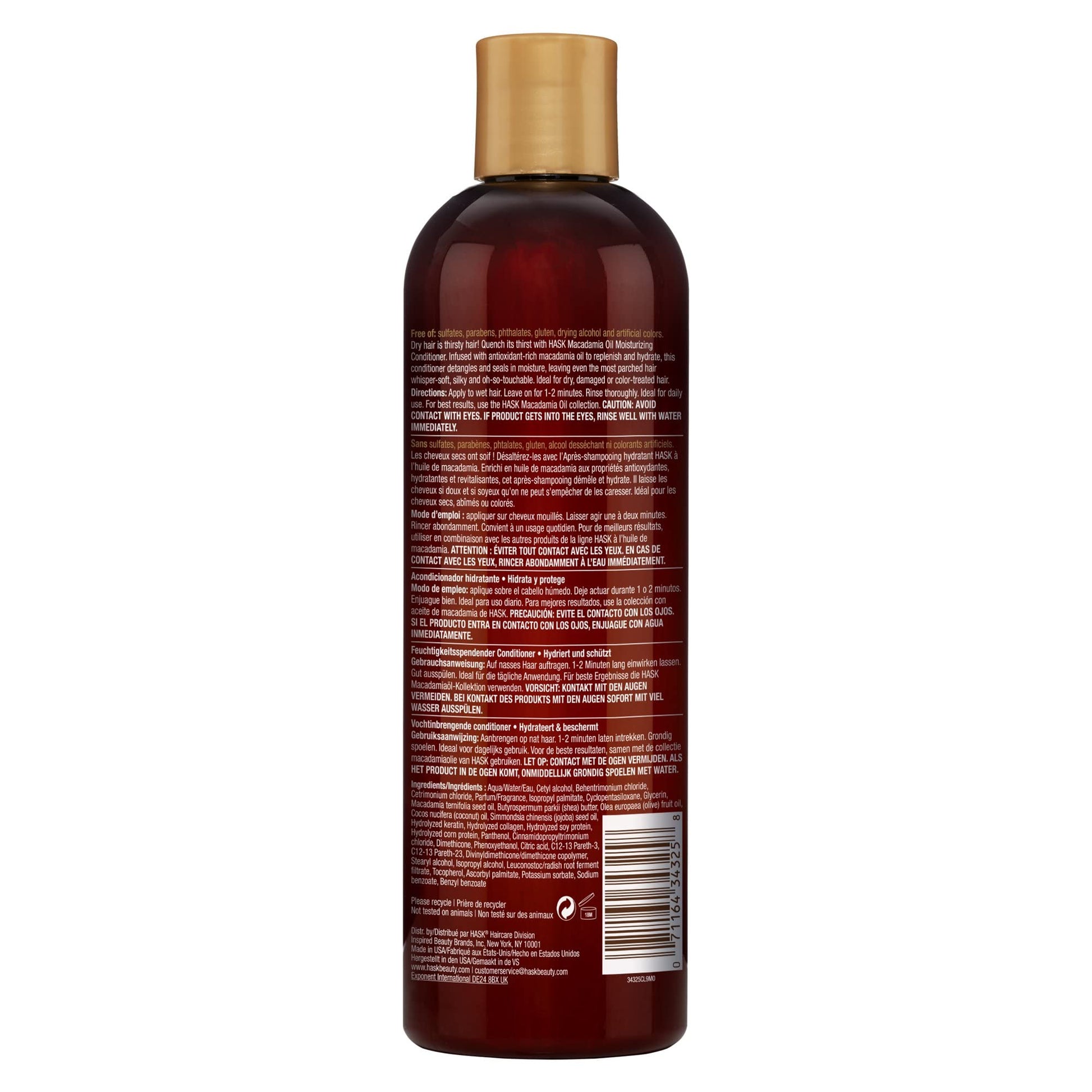 White Smoke Hask Conditioner Macadamia Oil Moisturizing 12 Ounce (354ml) (3 Pack)