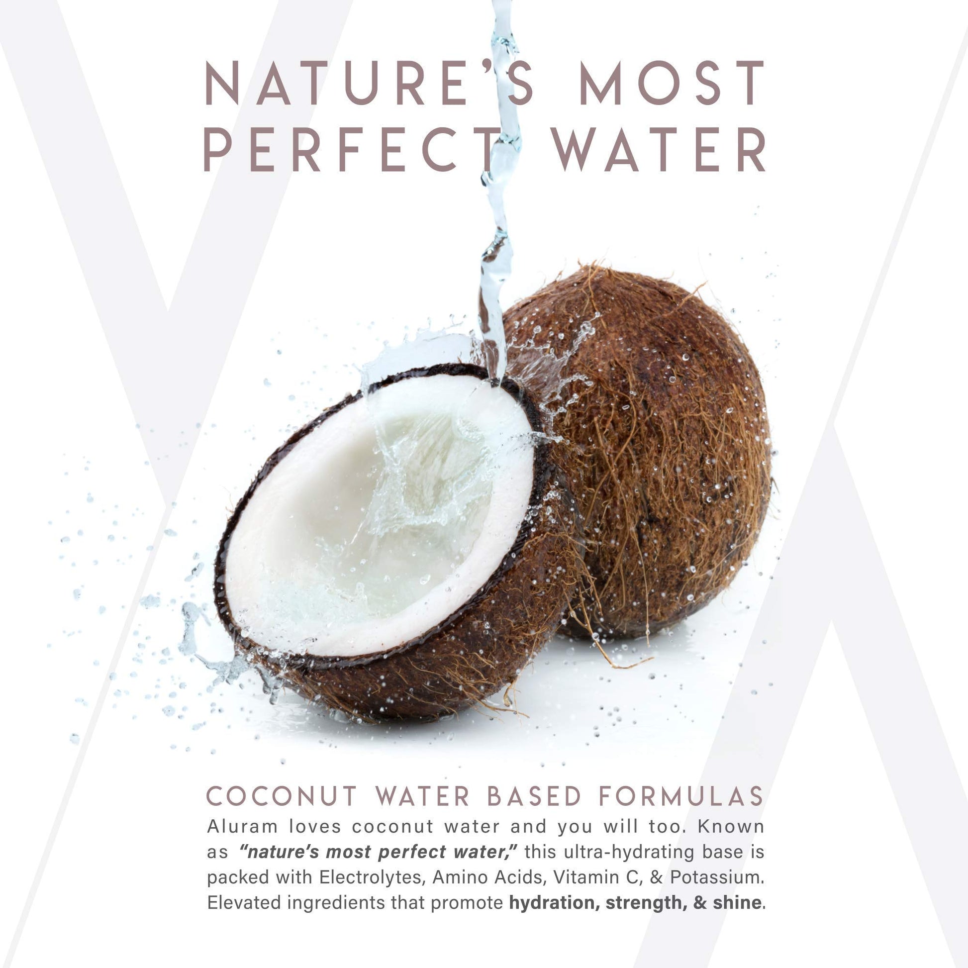 White Smoke ALURAM Coconut Water Based Moisturizing and Hydrating Hair Shampoo & Conditioner Set, 33.8 Fl Oz