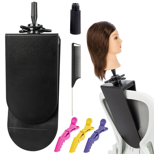 White Smoke poipoilu Mannequin Clamp Stand for Chair, Mannequin Head stand for Hairdresser Practice Braiding Hair Styling with Clamp stand (1 Pack)