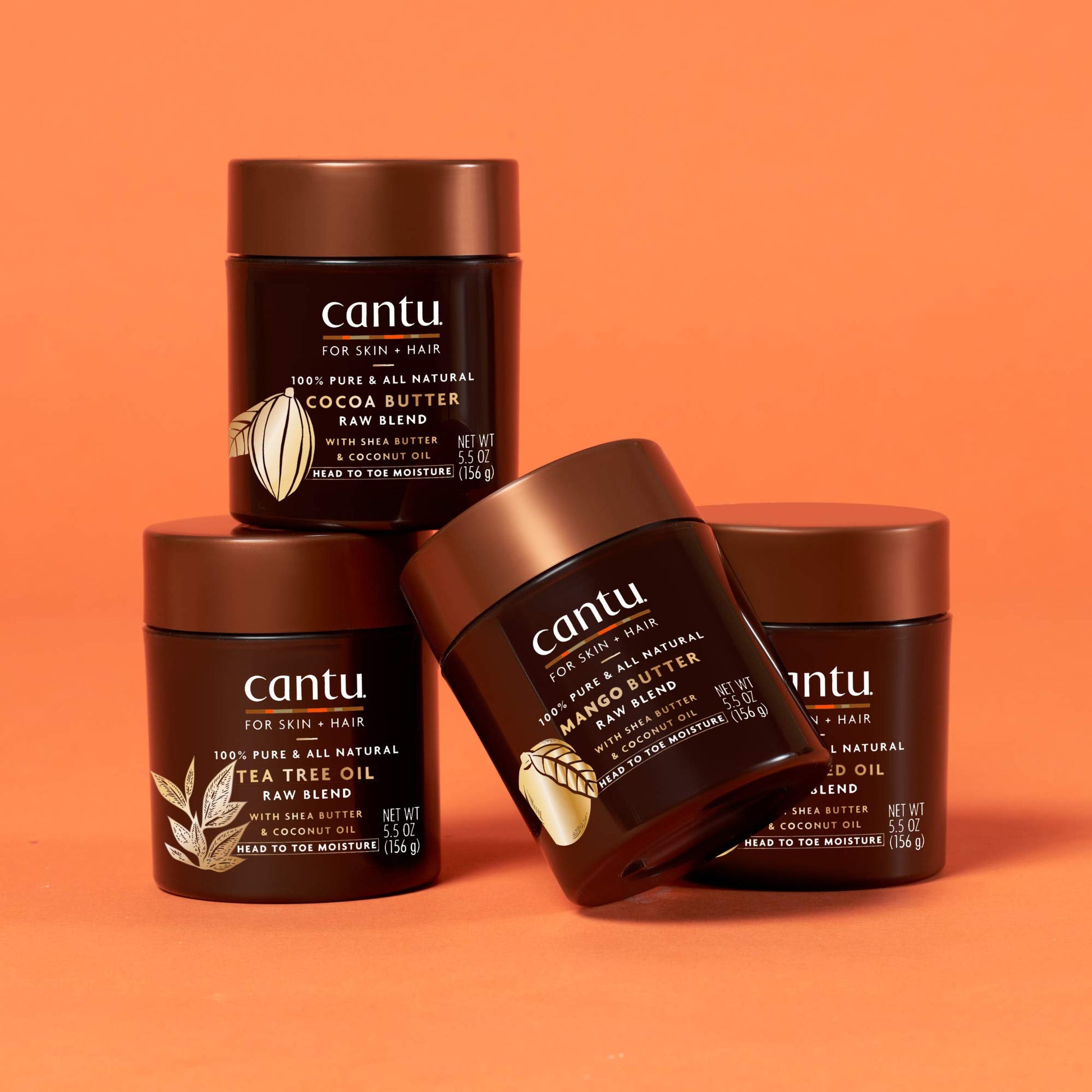 Coral Cantu Skin Therapy Hydrating Raw Blends Body Butter Mango Butter Shea Butter and Coconut Oil, 5.5 Ounce