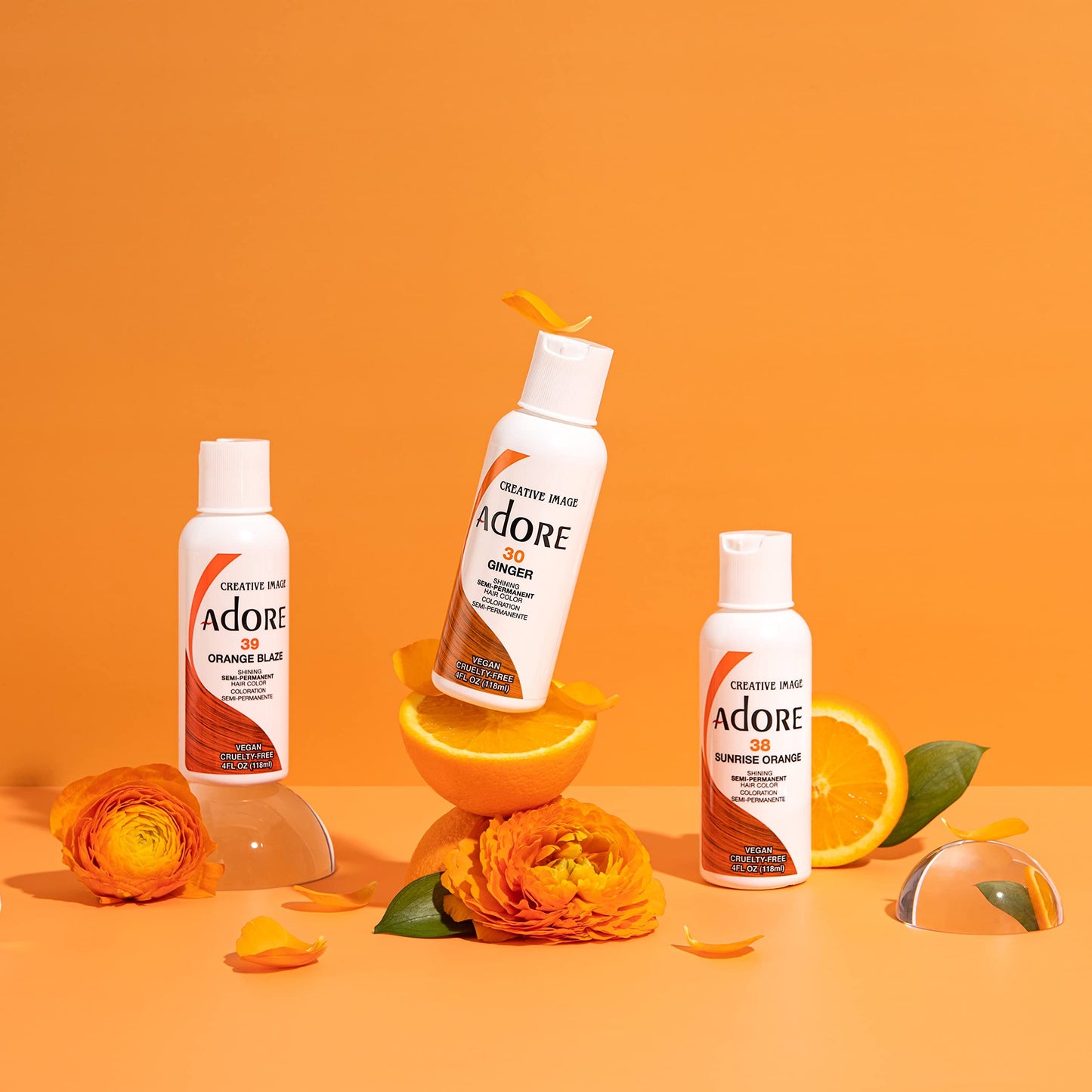 Coral Adore Semi Permanent Hair Color - Vegan and Cruelty-Free Hair Dye - 4 Fl Oz - 072 Paprika (Pack of 3)