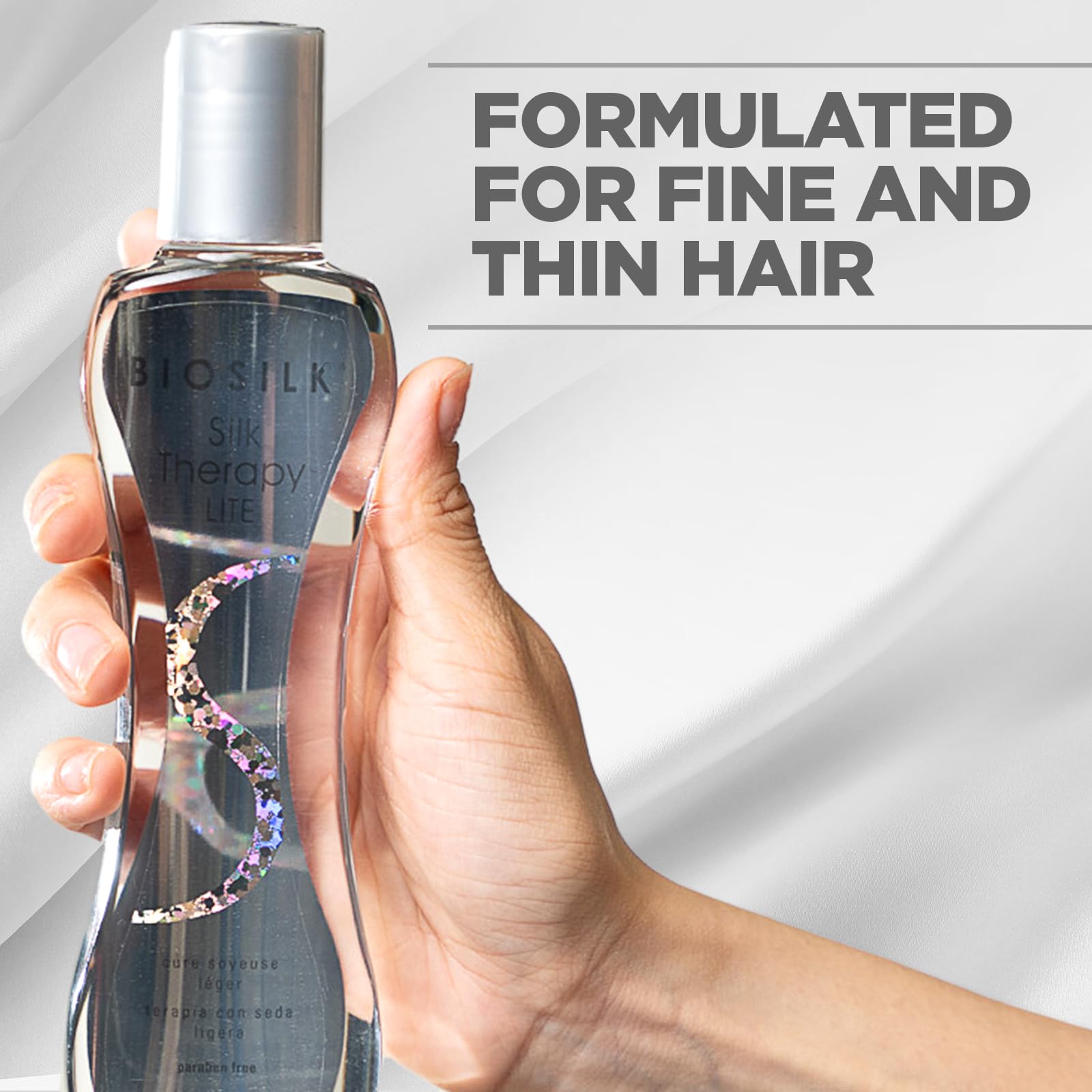 Lavender BioSilk Silk Therapy Lite, Leave-In Reconstructing Treatment To Smooth Fine & Thin Hair, Sulfate, Paraben & Cruelty-Free, 5.64 Oz