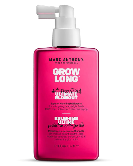 White Smoke Marc Anthony Anti-Frizz Shield Ultimate Blowout Spray, Grow Long - Smooth, Shiny Hair in High Humidity - Heat Protectant - 6.7 oz