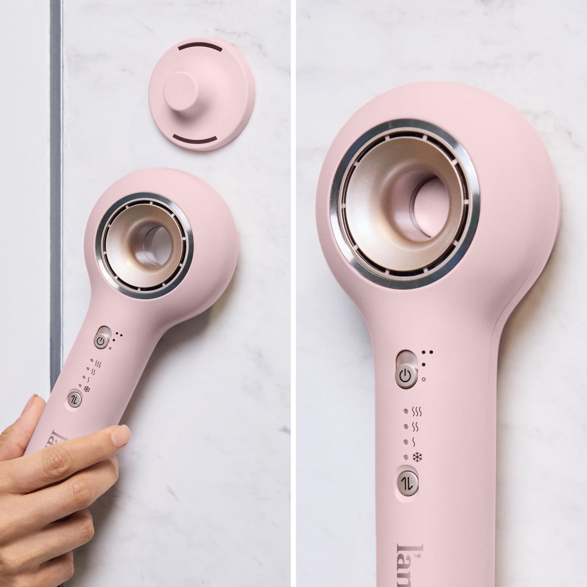 Lavender L’Ange Hair Axia HaloRing Ionic Hair Dryer | High Speed Professional Blow Dryer for Smooth, Frizz-Free Styles | Lightweight Brushless Motor with Concentrator & Wall Mount | 4 Heat Settings | Blush