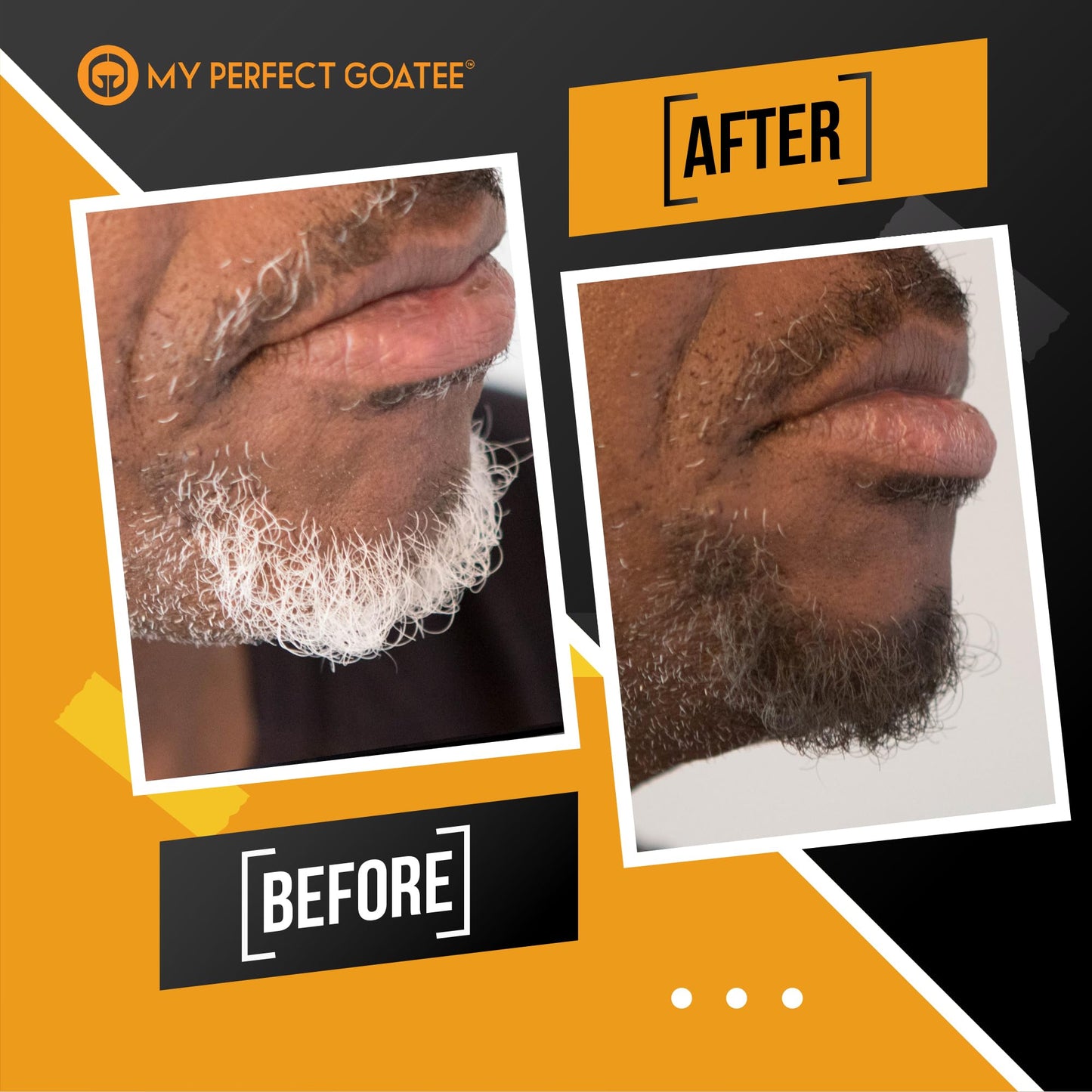 Goldenrod Temporary Beard Color for Men – Natural Gray Coverage – Hypoallergenic, No PPD, Ammonia-Free – 6 Shades – Brush-On – Lasts 24-48 Hours – Goatee Mustache Sideburns | My Perfect Goatee
