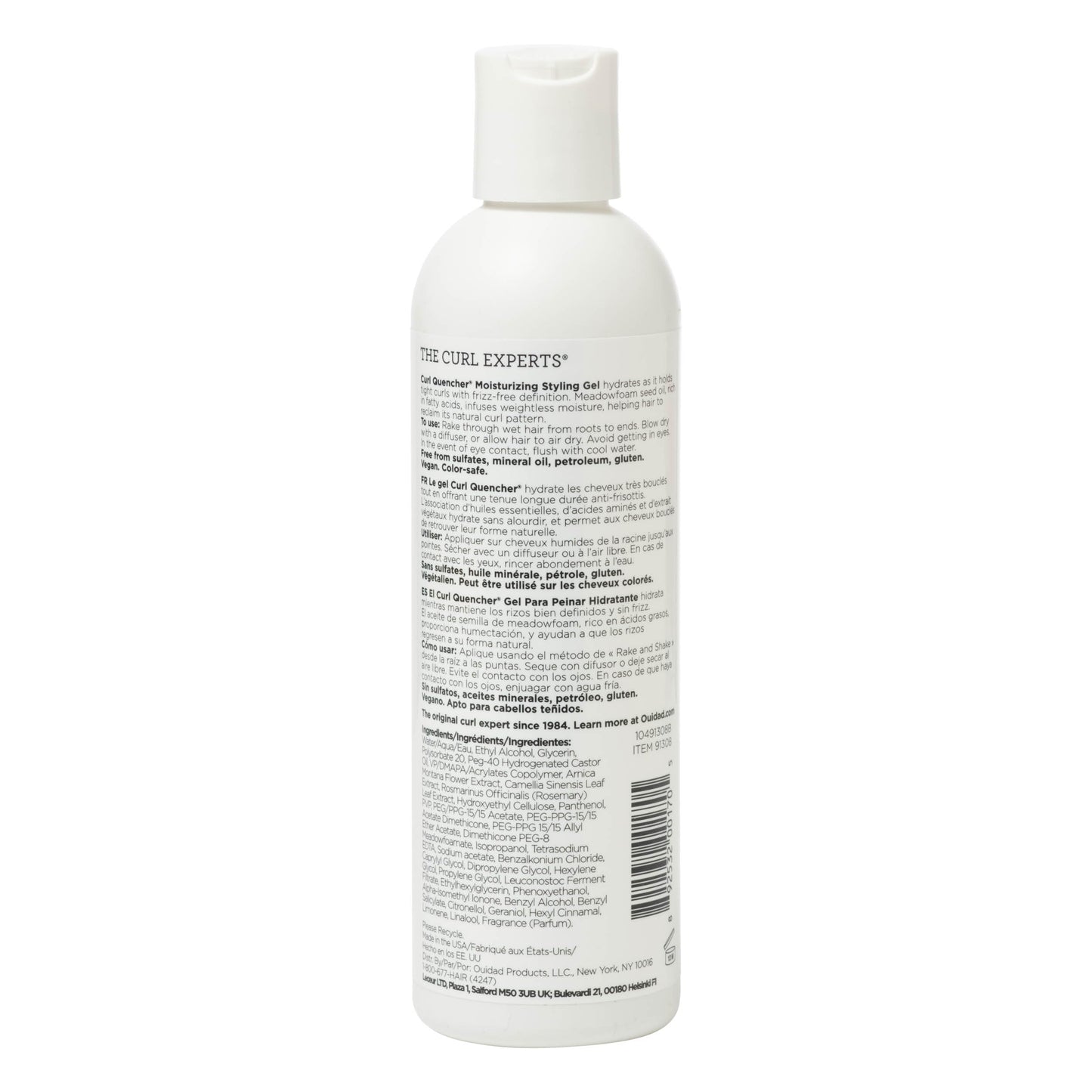 Light Gray Ouidad Curl Quencher Moisturizing Styling Gel - 8.5 fl oz, Bouncy, Soft & Defined Curls, On-The-Go Style Refresher, Frizz Control, Curl Defining Gel, Flexible Lasting Hold, For Tight Curls