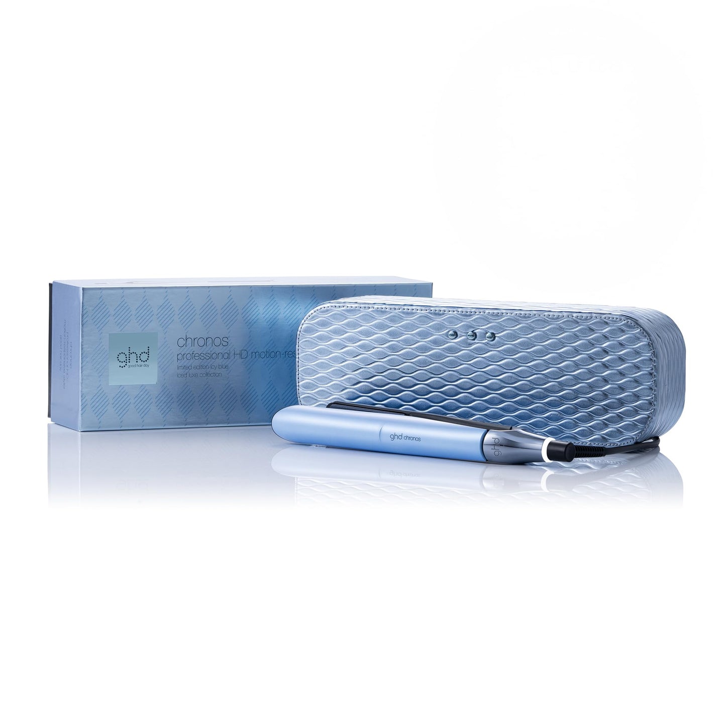 Light Slate Gray ghd Chronos Styler - 1” Smart Flat Iron Hair Straightener with HD Motion-Responsive Technology, Faster Styling, 24-Hour Results, More Shine, Less Frizz, and No Extreme Heat Damage - ICY Blue