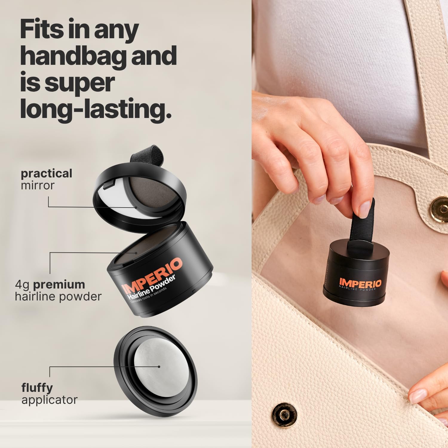 Light Gray IMPERIO Root Touch Up Hair Powder for Concealing Hair Loss instantly - Hairline Powder for Women & Men - Water resistant Root Cover Up for Thinning Hair in Premium Hairdressing Quality (Light Gray)