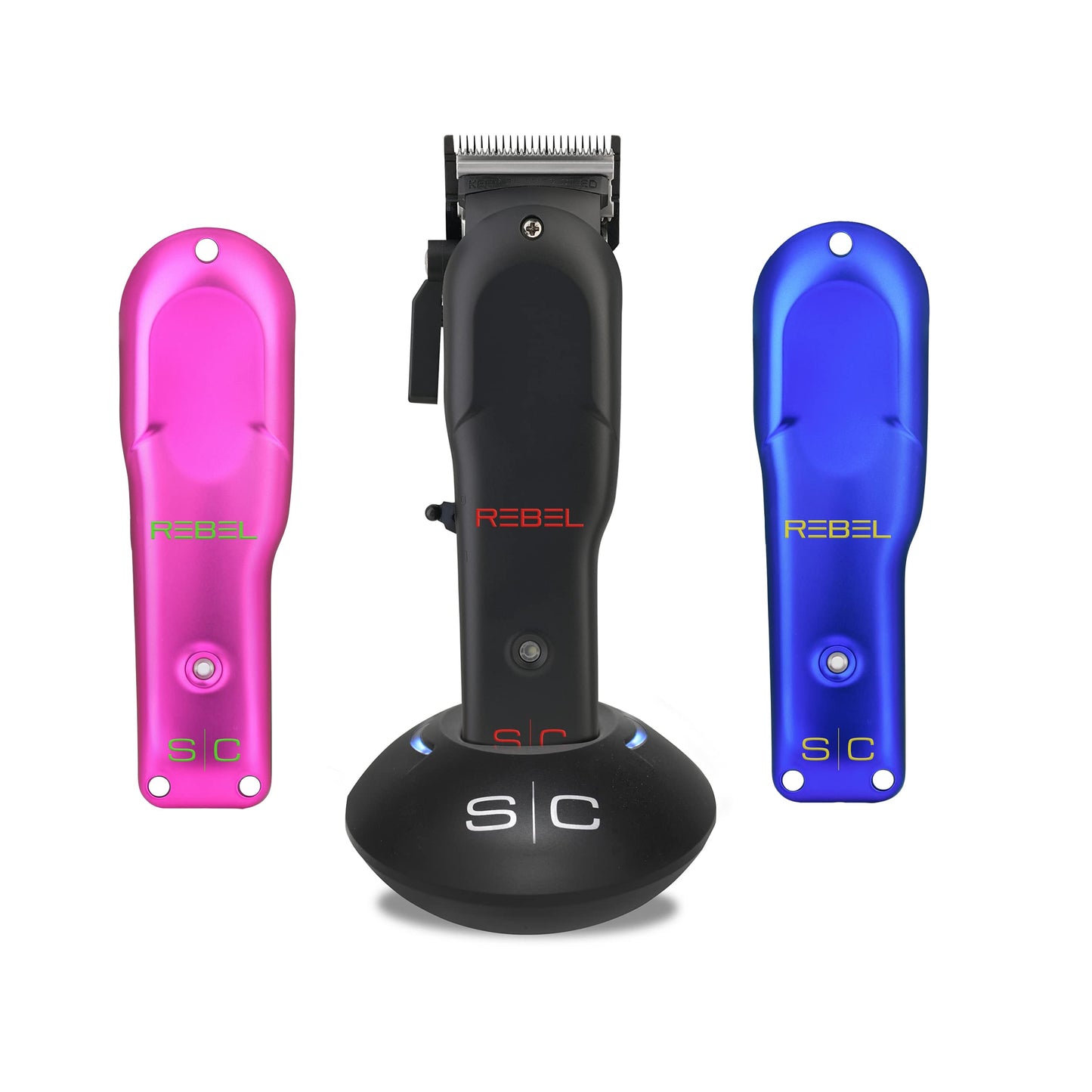 White Smoke Stylecraft Rebel Professional Super-Torque Cordless Hair Clipper, Black Diamond Carbon Fusion Faper Blades