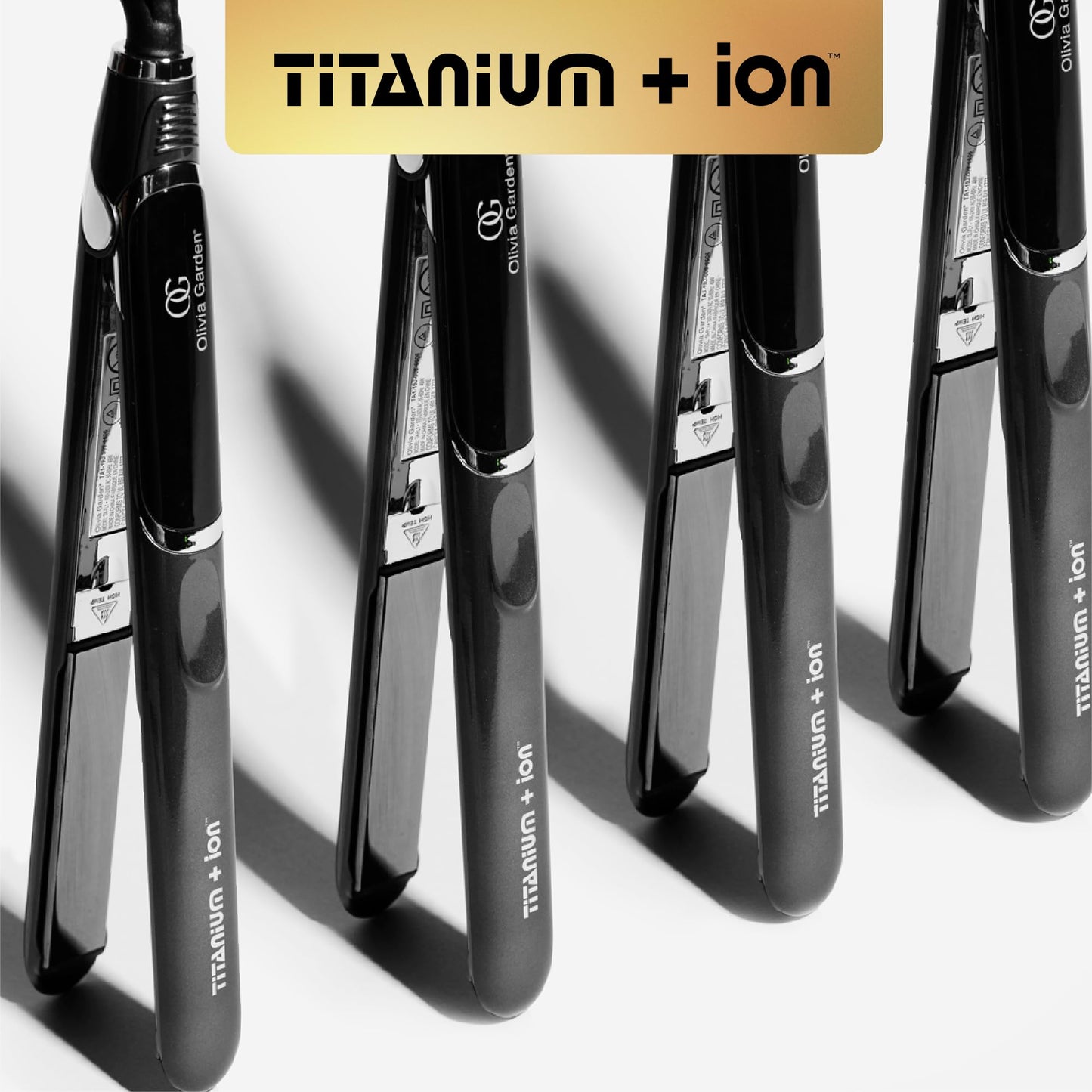 White Smoke Olivia Garden Titanium + Ion Professional Flat Iron - Hair Straightener for All Hair Types - Includes Heat-Resistant Mat - 3D Floating Plates, 1"