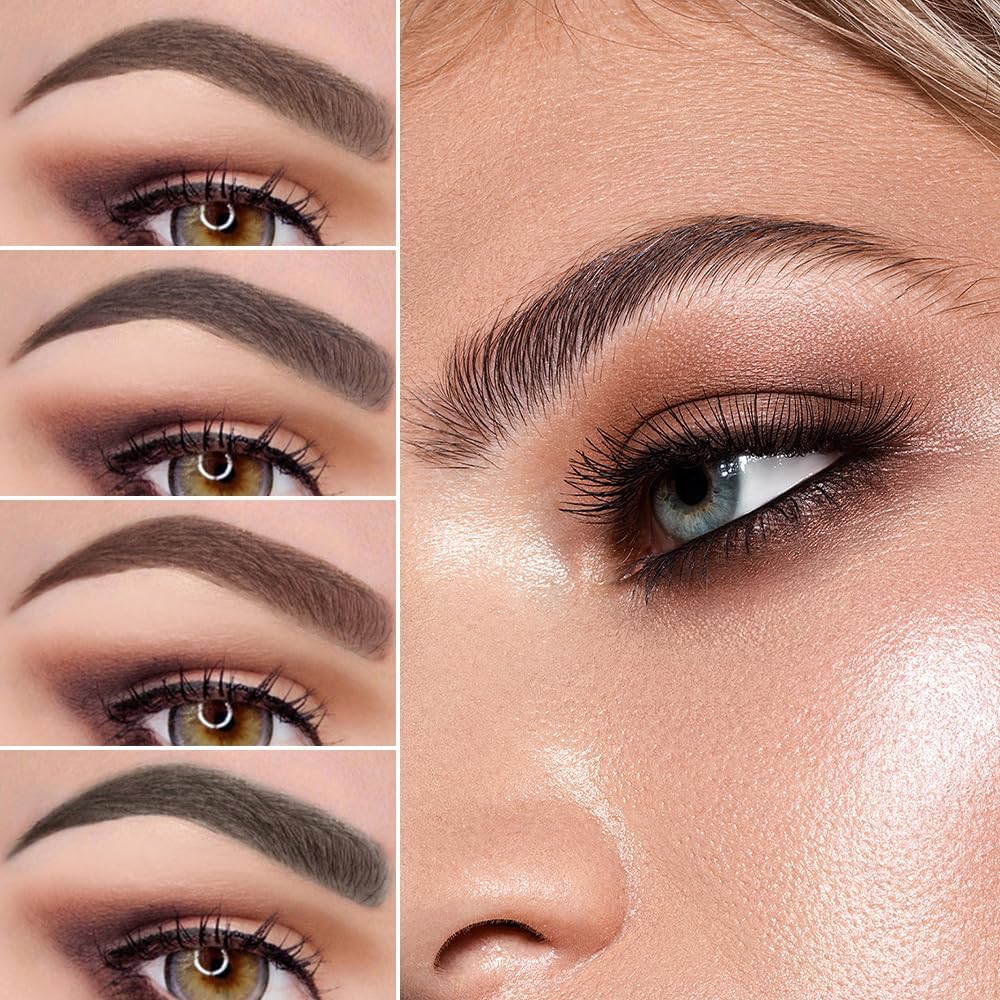 Tan Microblading Eyebrow Pencil, 2025 New Magic Eyebrow Tattoo Pencil 4 Fork Tip, Natural Long-Lasting Smudge-proof Fine Stroke eyebrow microblading Pen for Women (Light Brown)