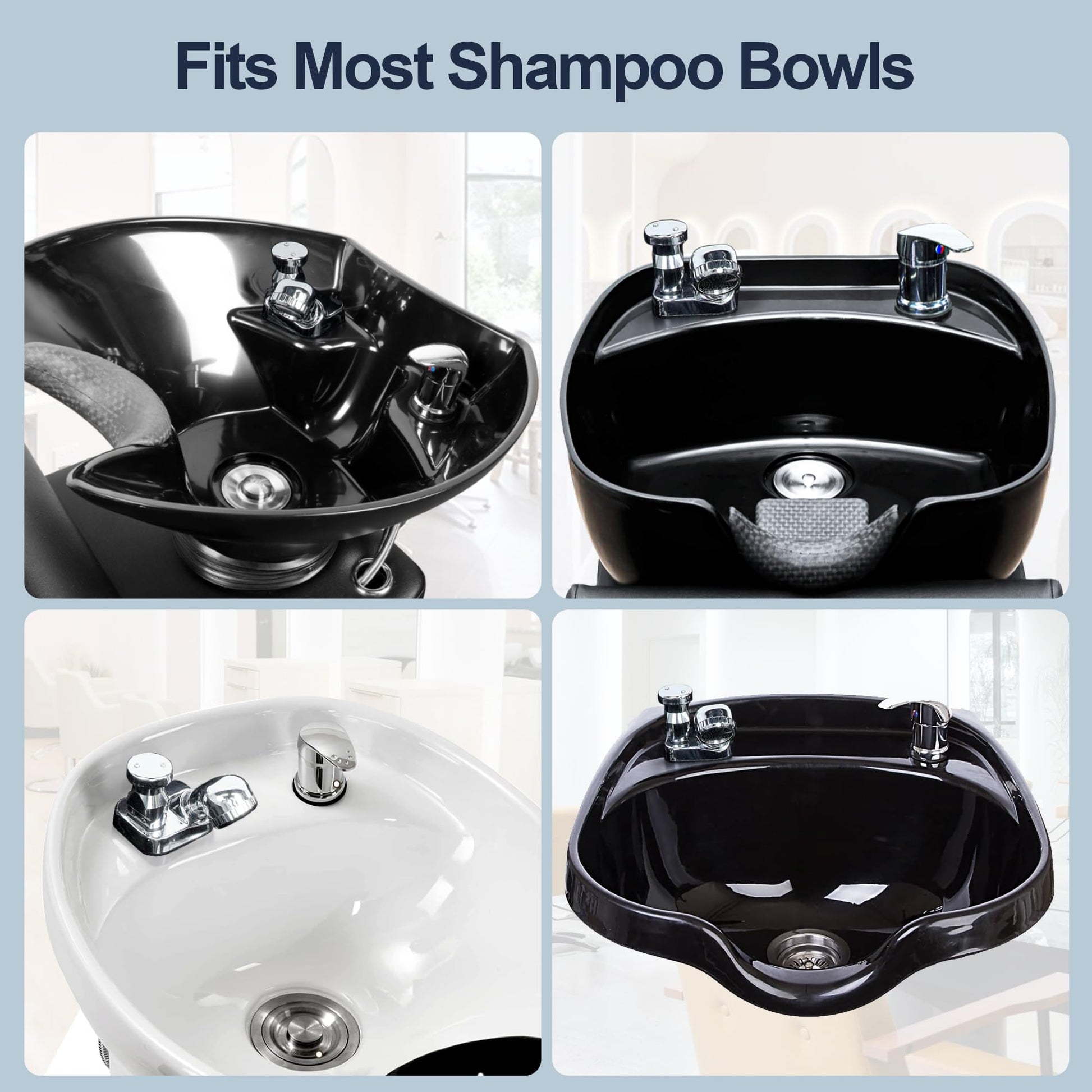 White Smoke Salon Shampoo Sink Bowl Faucet and Sprayer Kit