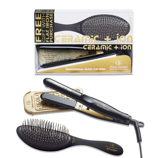 White Smoke Olivia Garden Ceramic + Ion Professional Travel Flat Iron - Dual Voltage Hair Straightener with Compact 3D Floating Plates - Heats Up to 430°F - Ideal for Short Hair