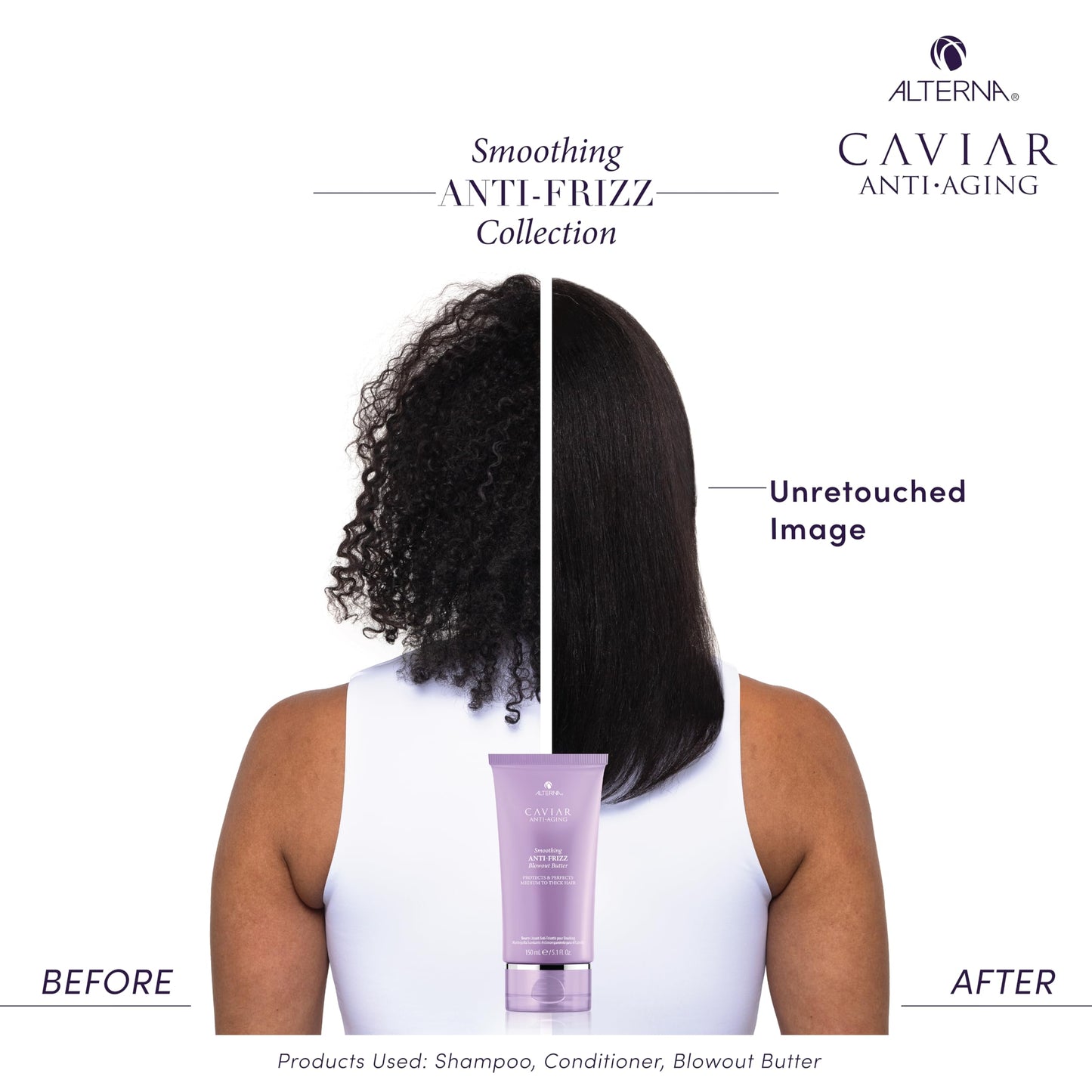 White Smoke Alterna Caviar Anti-Aging Smoothing Anti-Frizz Blowout Butter, | Protects Hair from Heat Styling and Humidity | Sulfate Free , 5.07 Fl Oz (Pack of 1)
