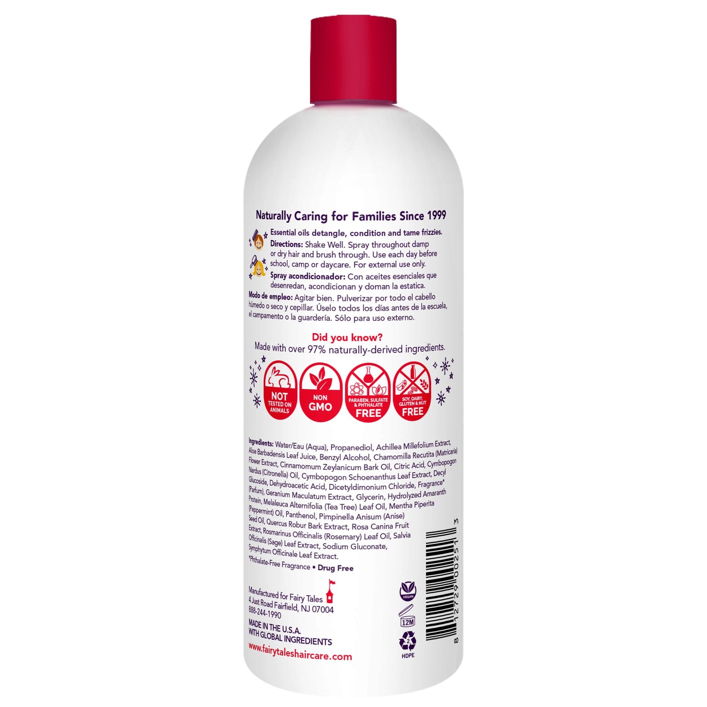 White Smoke Fairy Tales Rosemary Repel Daily Kids Conditioning Spray Refill– Kids Like the Smell, Lice Do Not, 32 fl oz. (Pack of 1)