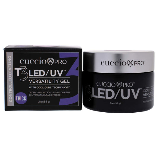 Black Cuccio Pro T3 LED/UV Cool Cure Versatility Gel - Controlled Levelling - Incredibly Flexible - Strong Adhesion - Thick Viscosity - Fast Application - Quick Cure - Opaque Petal Pink - 2 Oz Nail Gel