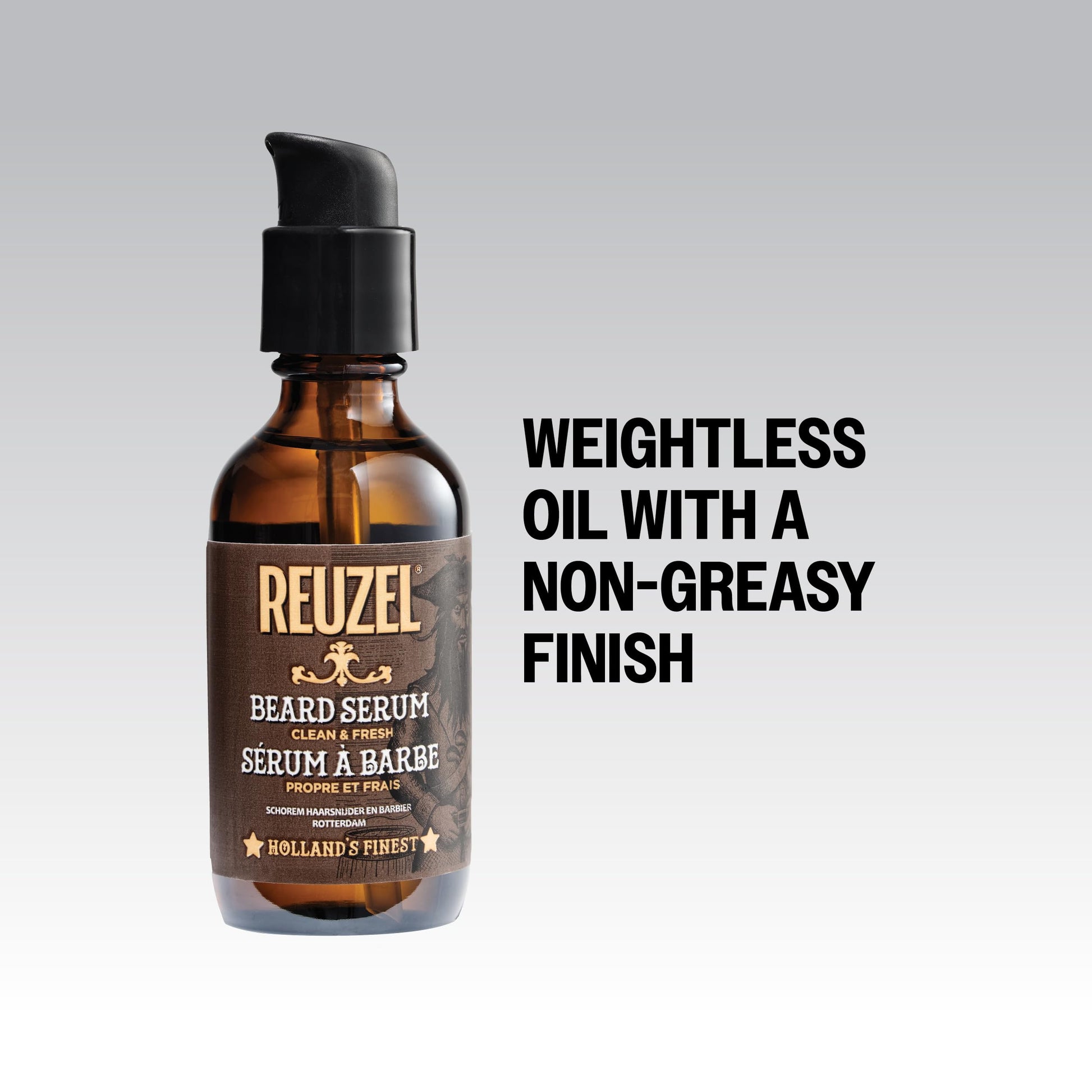 White Smoke REUZEL Clean & Fresh Beard Serum, Hydrating, Non-Comedogenic, Natural, Non-Greasy Finish, Light Citrus Mint Scent, For All Skin Types, 2 oz