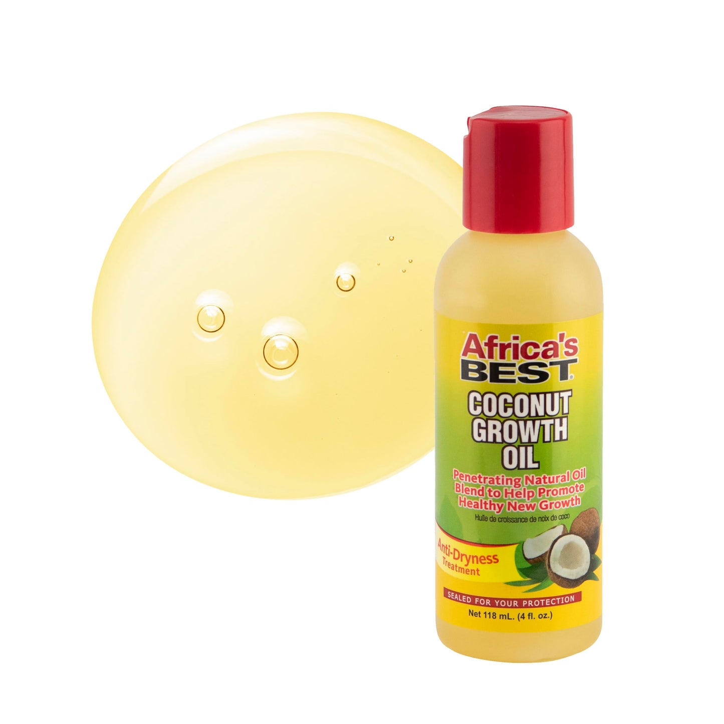 White Smoke Africa's Best - Coconut Growth Oil, Enriched With Natural Vitamins & Essential Fatty Acids, Daily moisturizer or Hot Oil Treatment, Nourishes Your Scalp and Hair, 4oz Bottle, Brown (1-160-04-1243)