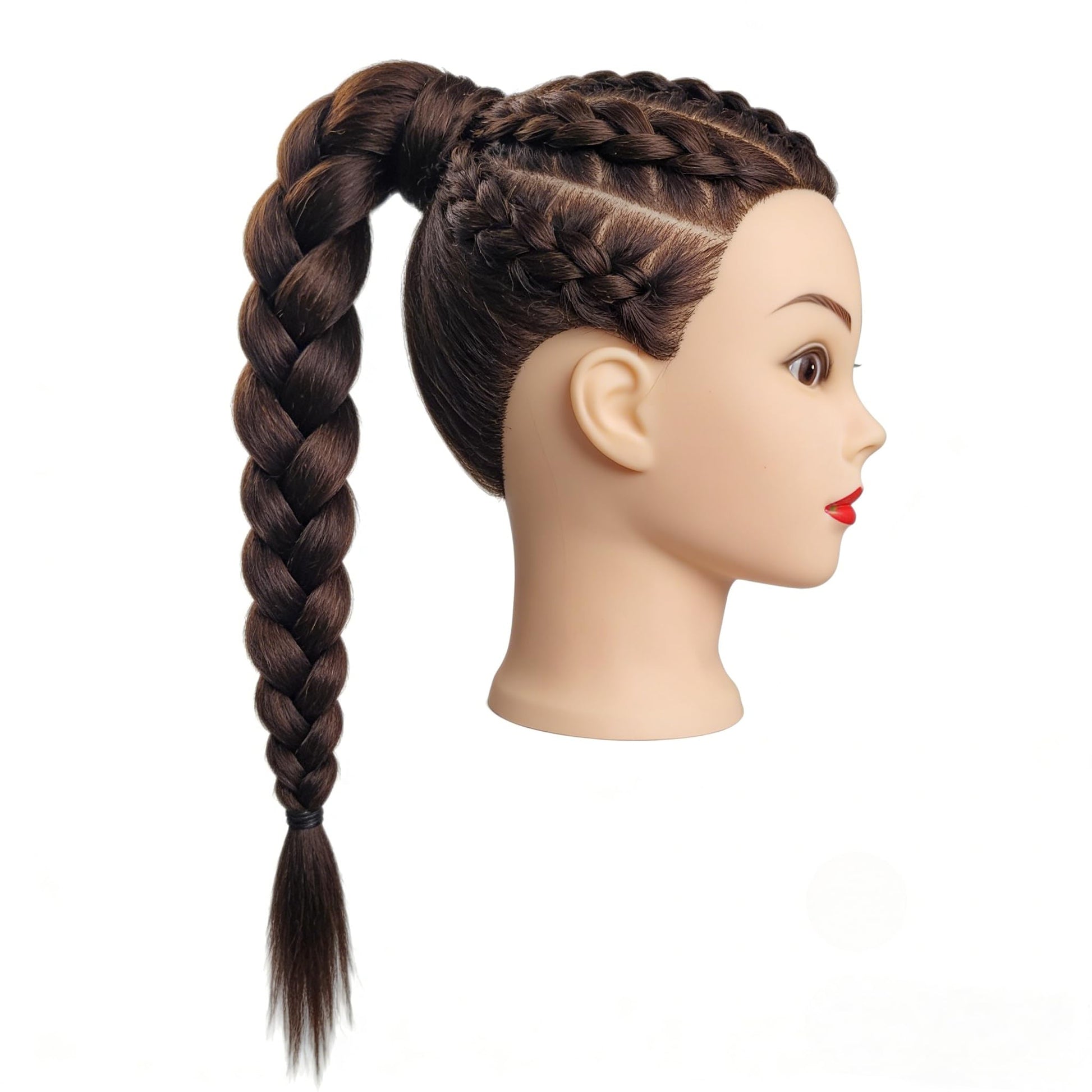 White Smoke Czrleaty 80% Real Human Hair Mannequin Head for Braiding - Manikin Head for Hair Styling Practice, 28" Professional Training Mannequin Head with Hair for Beauty School Students
