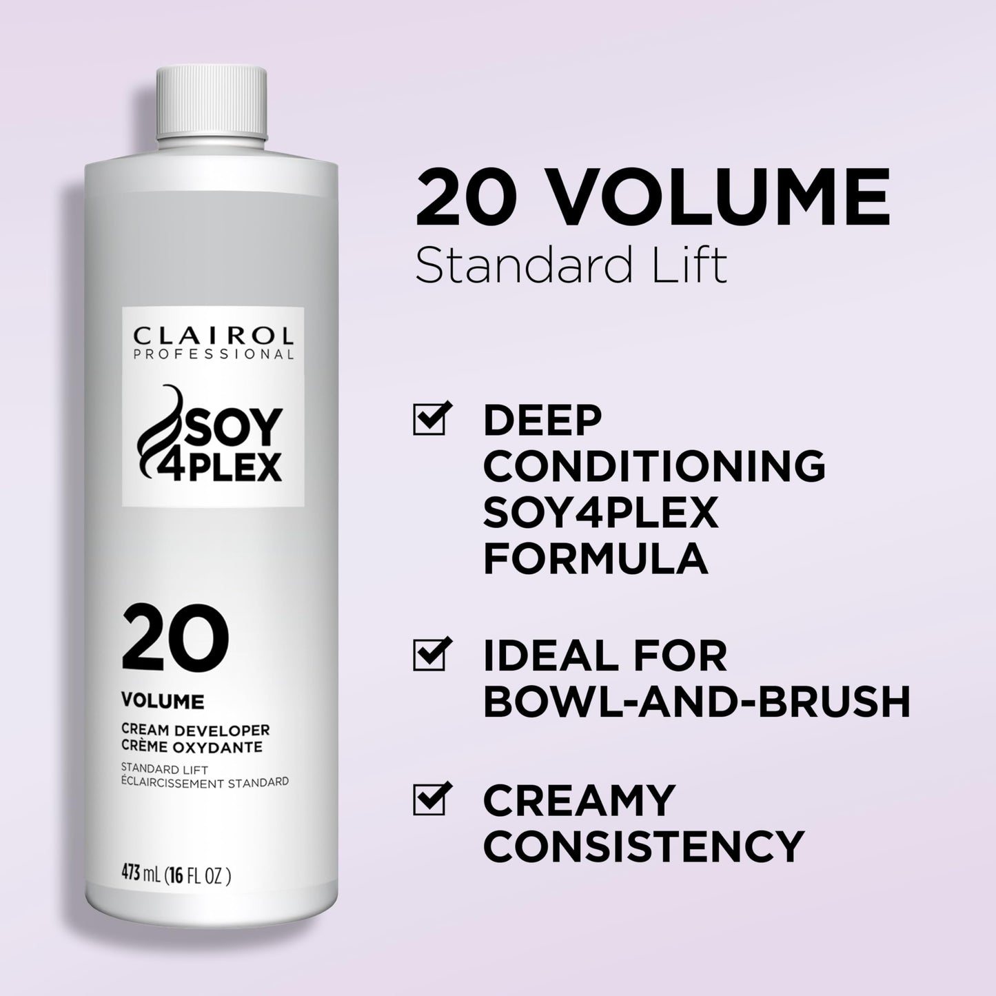 Lavender Clairol Professional Crème Permanente 20 volume Hair Developer, 32 oz. - Packaging May Vary