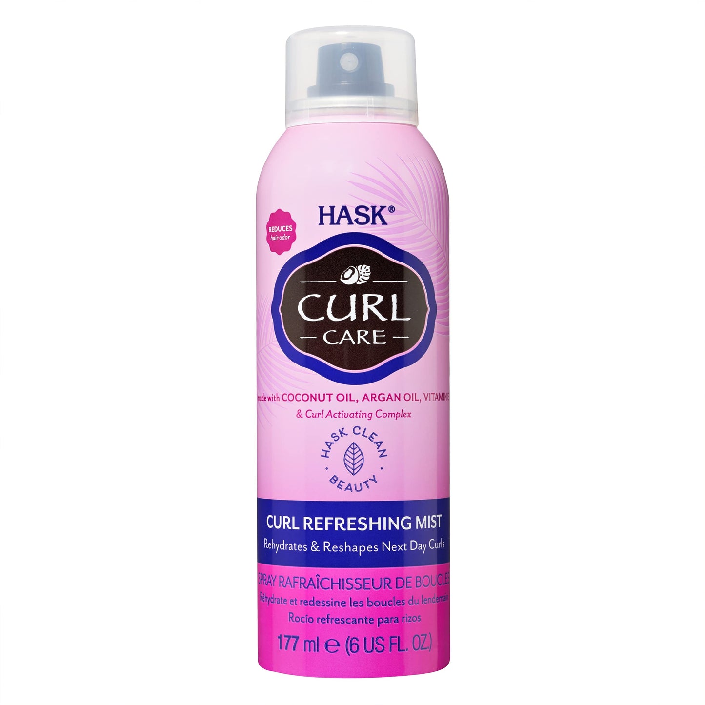 White Smoke HASK CURL CARE Curl Refreshing Mist for curly hair, color safe, gluten free, sulfate free, paraben free