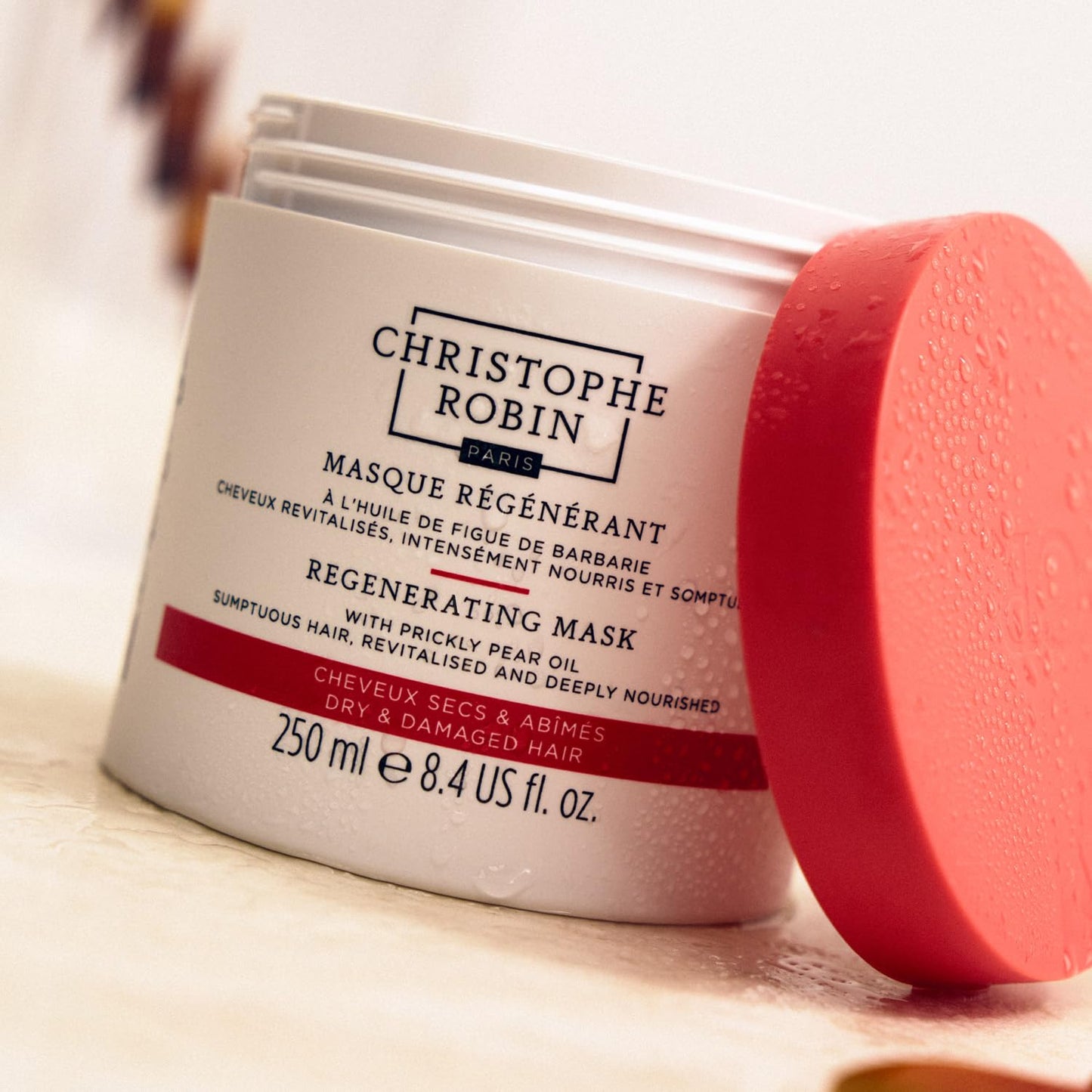 Antique White Christophe Robin Regenerating Mask with Prickly Pear Seed Oil for Dry, Damaged and Chemically Treated Hair 8.4 fl. oz