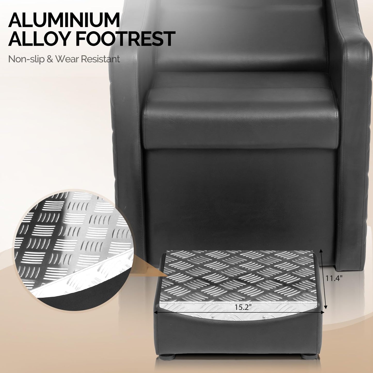 Dark Slate Gray OmySalon Shampoo Bowl and Chair Set for Salon, Hair Washing Station with Ceramic Shampoo Sink, UPC Certificated Vacuum Breaker, Neck Rest, Backwash Shampoo Unit for Barbershop Beauty Spa
