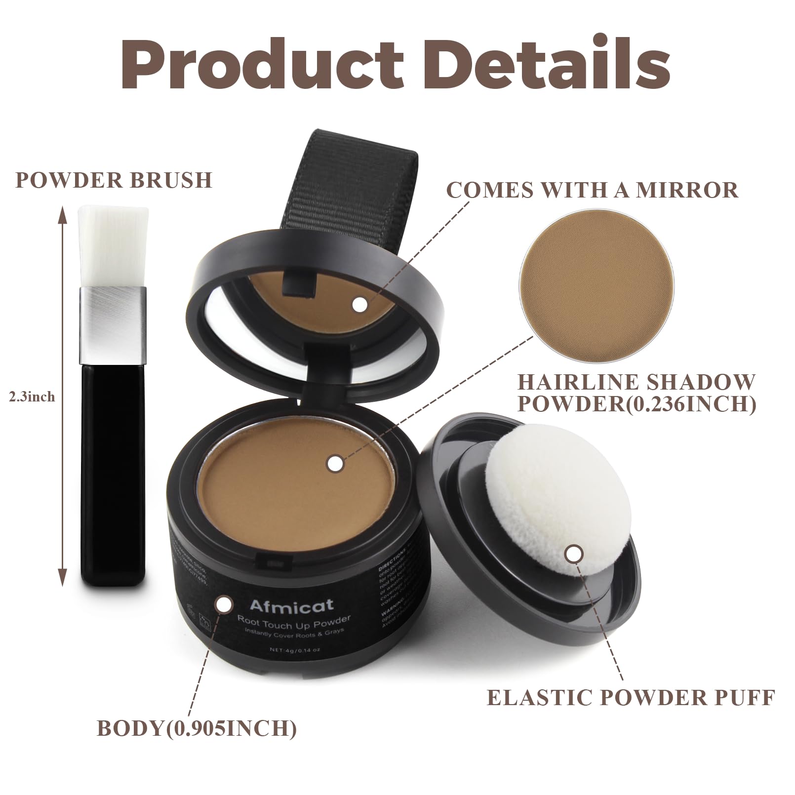 White Smoke Instant Hairline Powder, Root Touch Up Hair Color for Gray Coverage and Thinning Hair, Root Cover Up Conceals Hair Loss & Bald Spots, Natural and Non-Greasy Hair Color for Women & Men, Dark Blonde