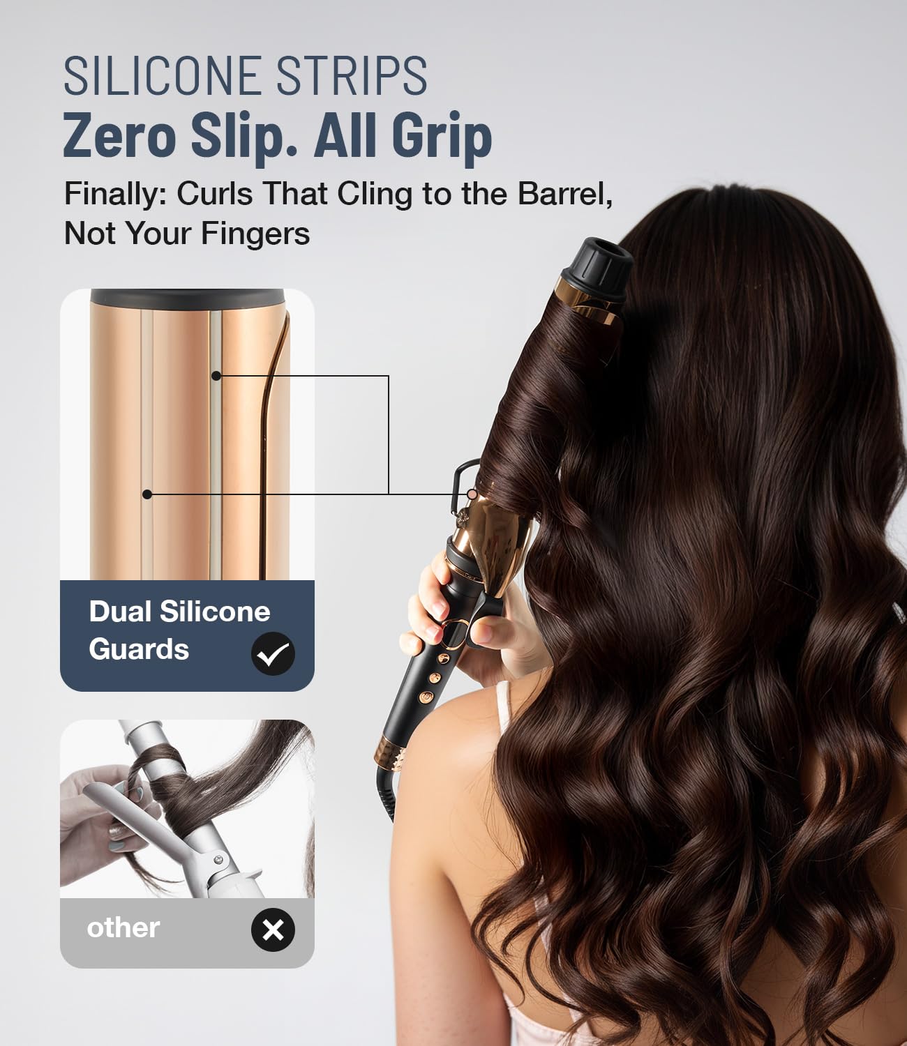 Lavender ORYNNE Titanium 2 Inch Curling Iron，Extra-Long Barrel for Long Hair, Curling Iron 2 Inch with Dual PTC Heater, 12 Heat Settings Big Barrel Curling Irons, 60 Mins Auto-Off & Dual Voltage