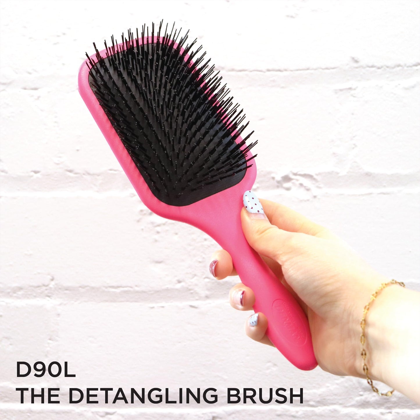 White Smoke Denman Tangle Tamer Ultra (Pink) Detangling Paddle Brush For Curly Hair And Black Natural Hair - use with both Wet & Dry Hair, D90L