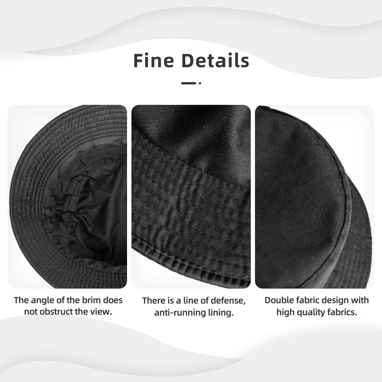 White Smoke Enchanted Alcove Bucket Hat for Sun Protection Foldable and Portable Ideal for Outdoor Fishing and Travel Black