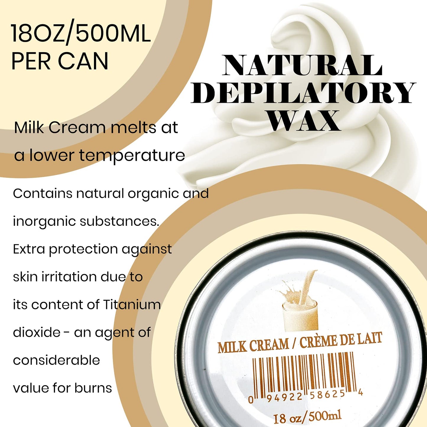 White Smoke 12PC Natural Soft Wax All Purpose Canned Wax for Sensitive Skin Canada-Made Melting Wax by Sharonelle (Milk Cream)
