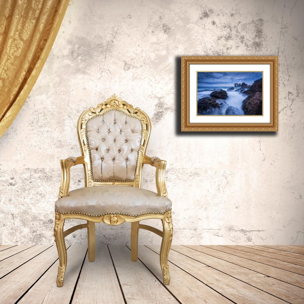 Gray ArtDirect Rocky Blue Custom Framed Art Print Giclee Print or Canvas Options with Various Sizes and Customization by Lanza, Sergio