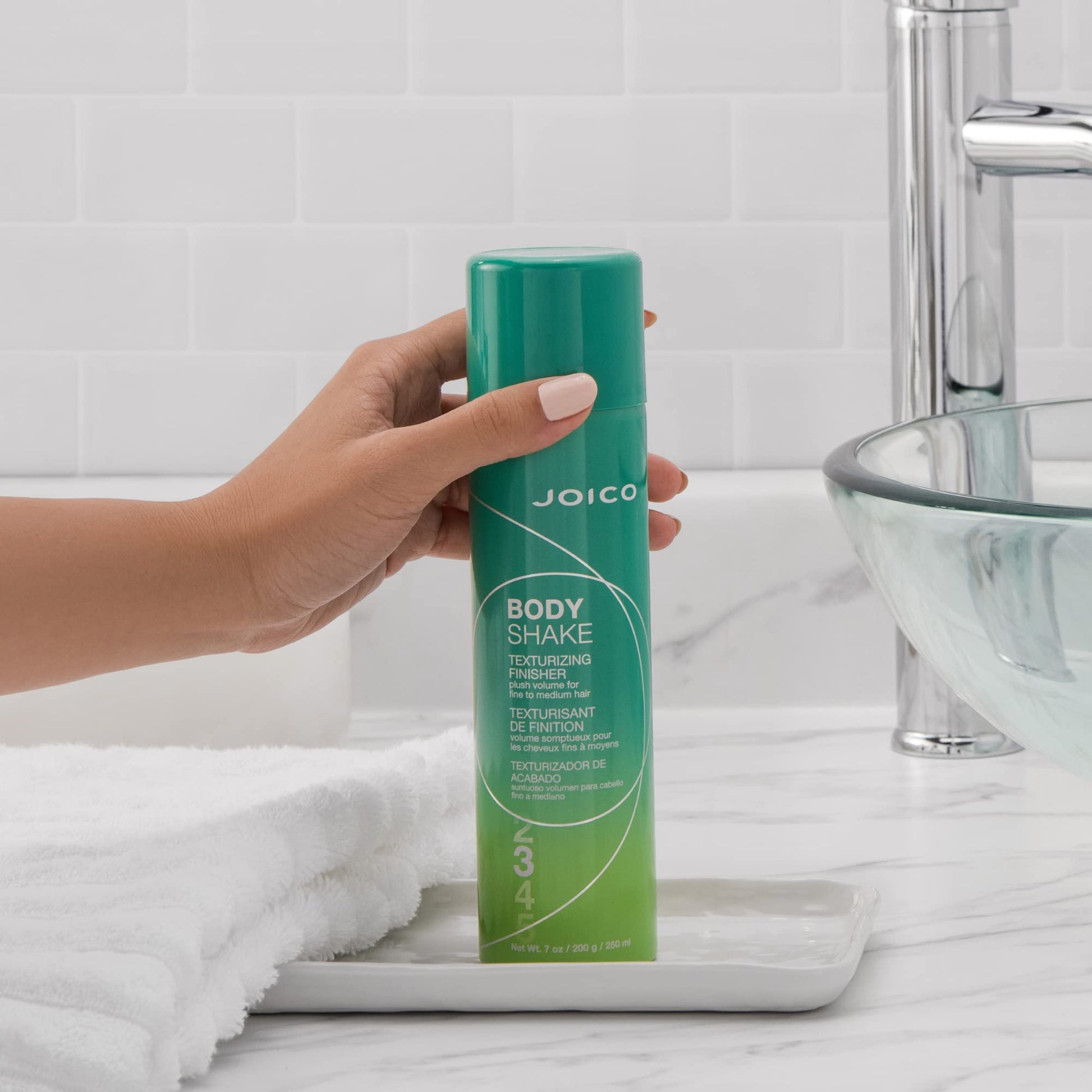 Light Gray Joico Body Shake Texturizing Finisher | For Fine to Medium Hair | Long-Lasting Volume & Fullness | Thermal Heat, Humidity, Pollution, & UV Protection | Control Frizz & Flyaways | Paraben Free | 250mL