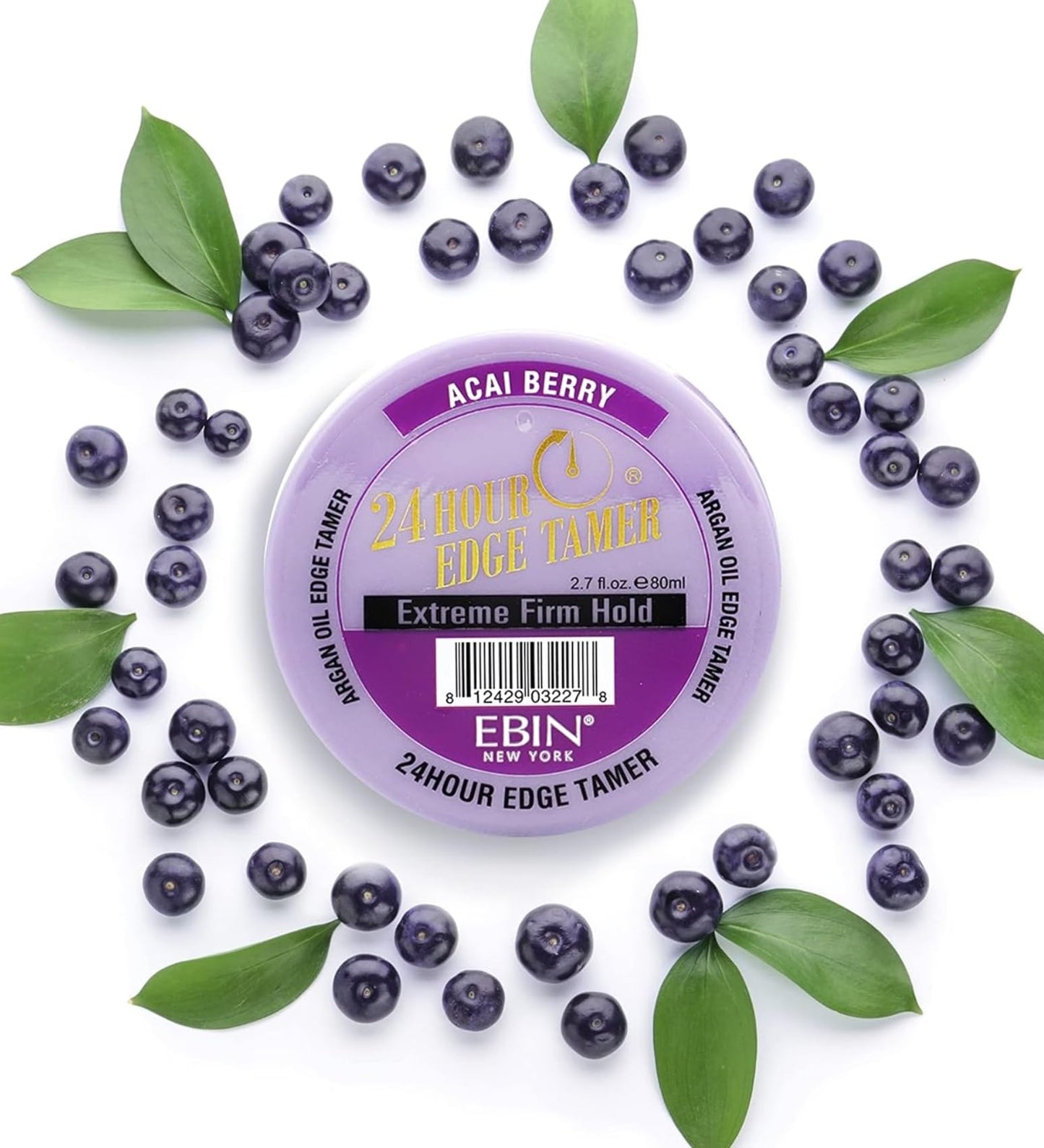 White Smoke 24 Hour Argan Oil Edge Tamer Refresh (8.25oz/ 250ml, Acai Berry) | Extreme Firm Hold, Smooths & Tames Frizz | No Flaking or Drying | High Shine, Long Lasting, All Hair Types, Styling Gel.