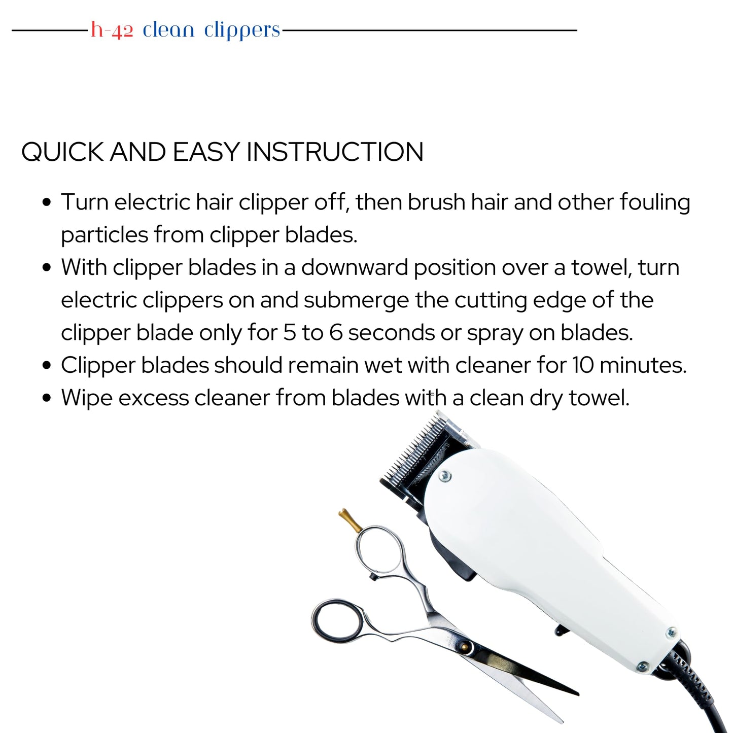 White Smoke Skin Revolution H-42 Clipper Blade Cleaner – Waterless Clipper Cleaner for Barbers, Anti-Rust Formula for Clippers and Trimmers, Cleans and Cools Blades, 16oz Spray Bottle (Pack of 1)