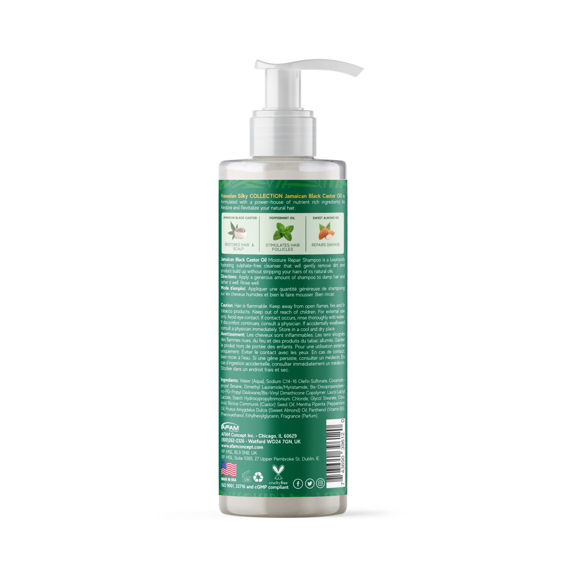 White Smoke Hawaiian Silky Jamaican Black Castor Oil Collection Moisture Repair Shampoo